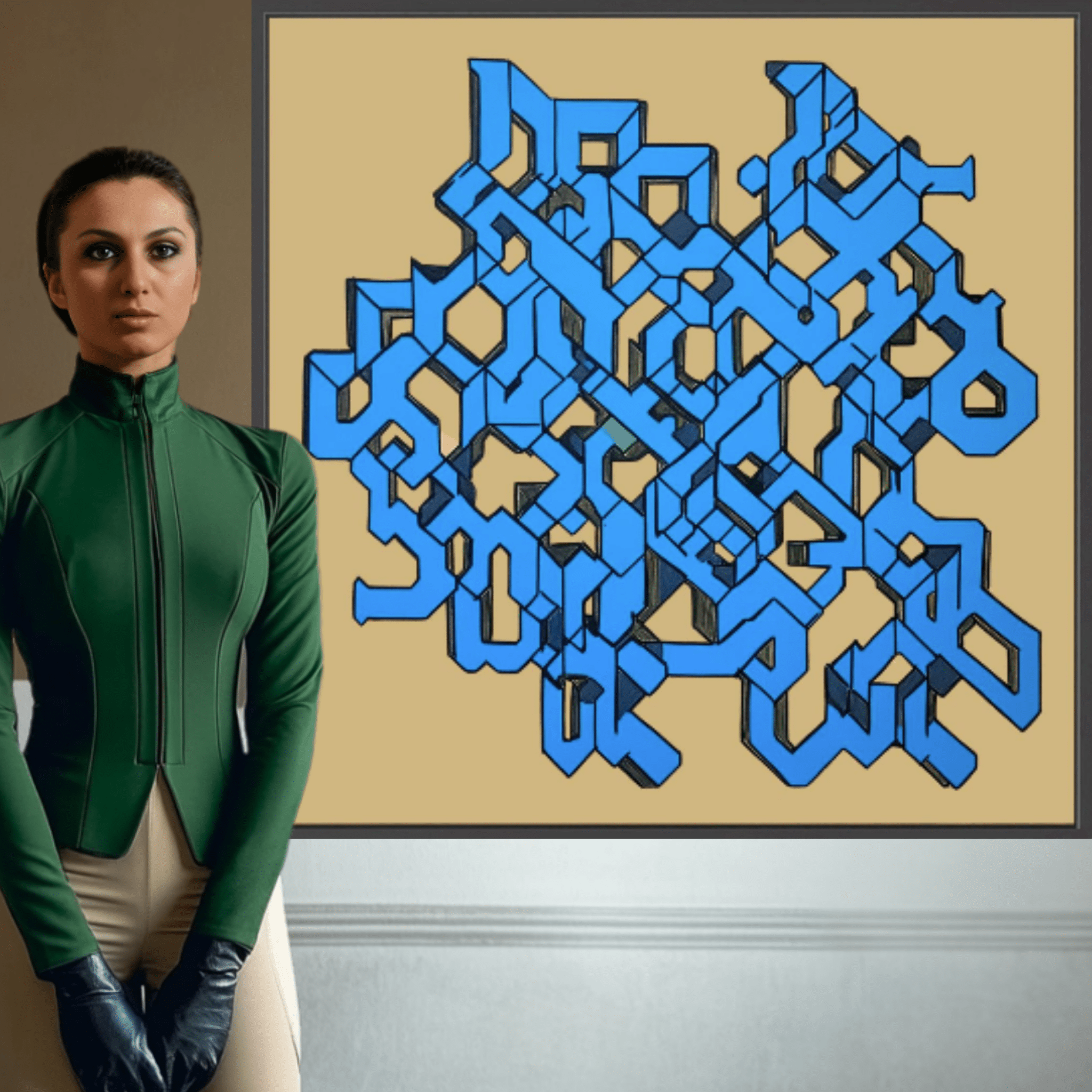 Canvas Print: "Geometric Labyrinth" - Abstract Modern Wall Art modern abstract canvas wall art by Rossetti Art – luxury interior design artwork for living room, bedroom, office – Abstract geometric canvas print Contemporary bold shape artwork Large abstract statement wall decor