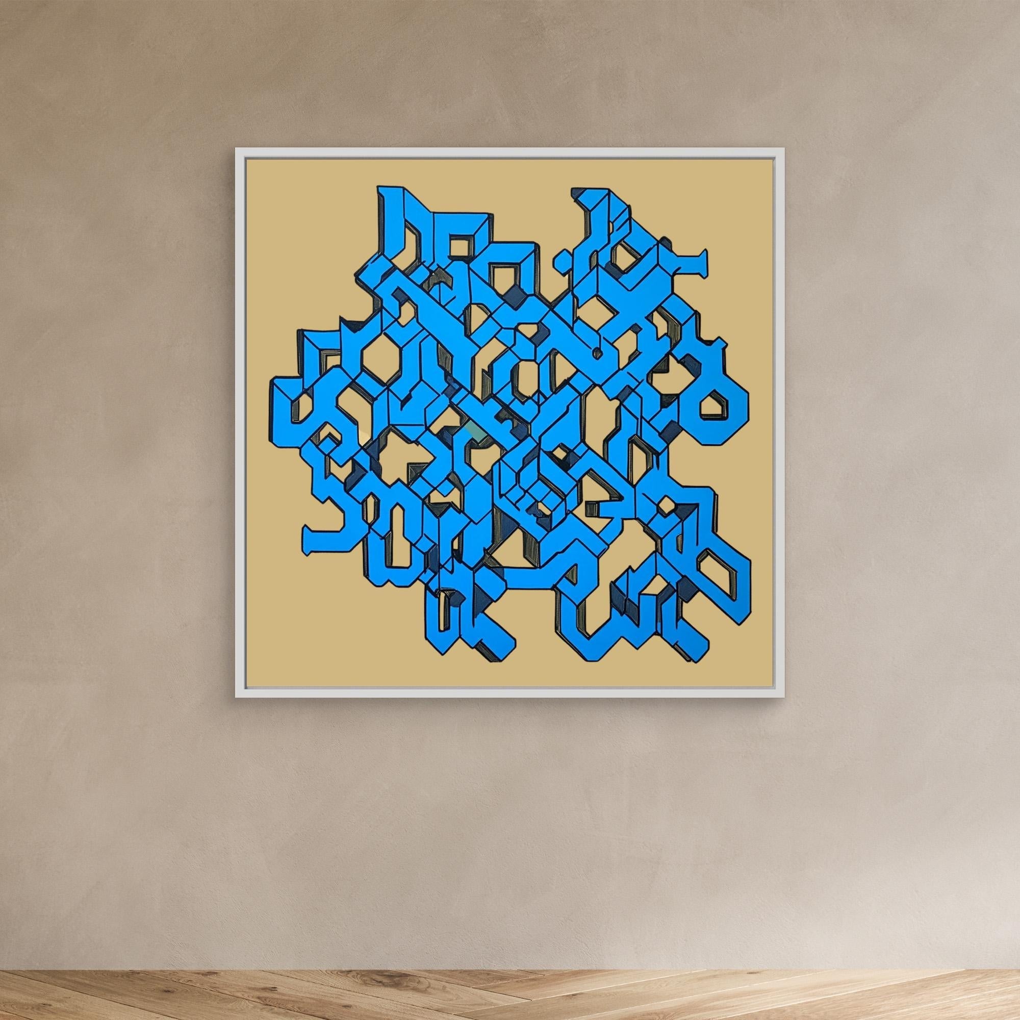 Canvas Print: "Geometric Labyrinth" - Abstract Modern Wall Art modern abstract canvas wall art by Rossetti Art – luxury interior design artwork for living room, bedroom, office – Abstract geometric canvas print Contemporary bold shape artwork Large abstract statement wall decor