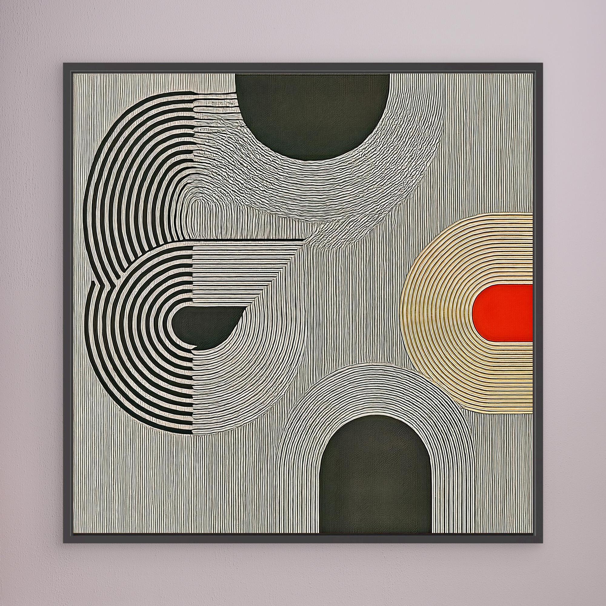 Canvas Print: Geometric Pulse – Modern Minimalist Abstract Art modern abstract canvas wall art by Rossetti Art – luxury interior design artwork for living room, bedroom, office – Bold Minimalist Art Creative Minimalist Art Geometric Minimalism