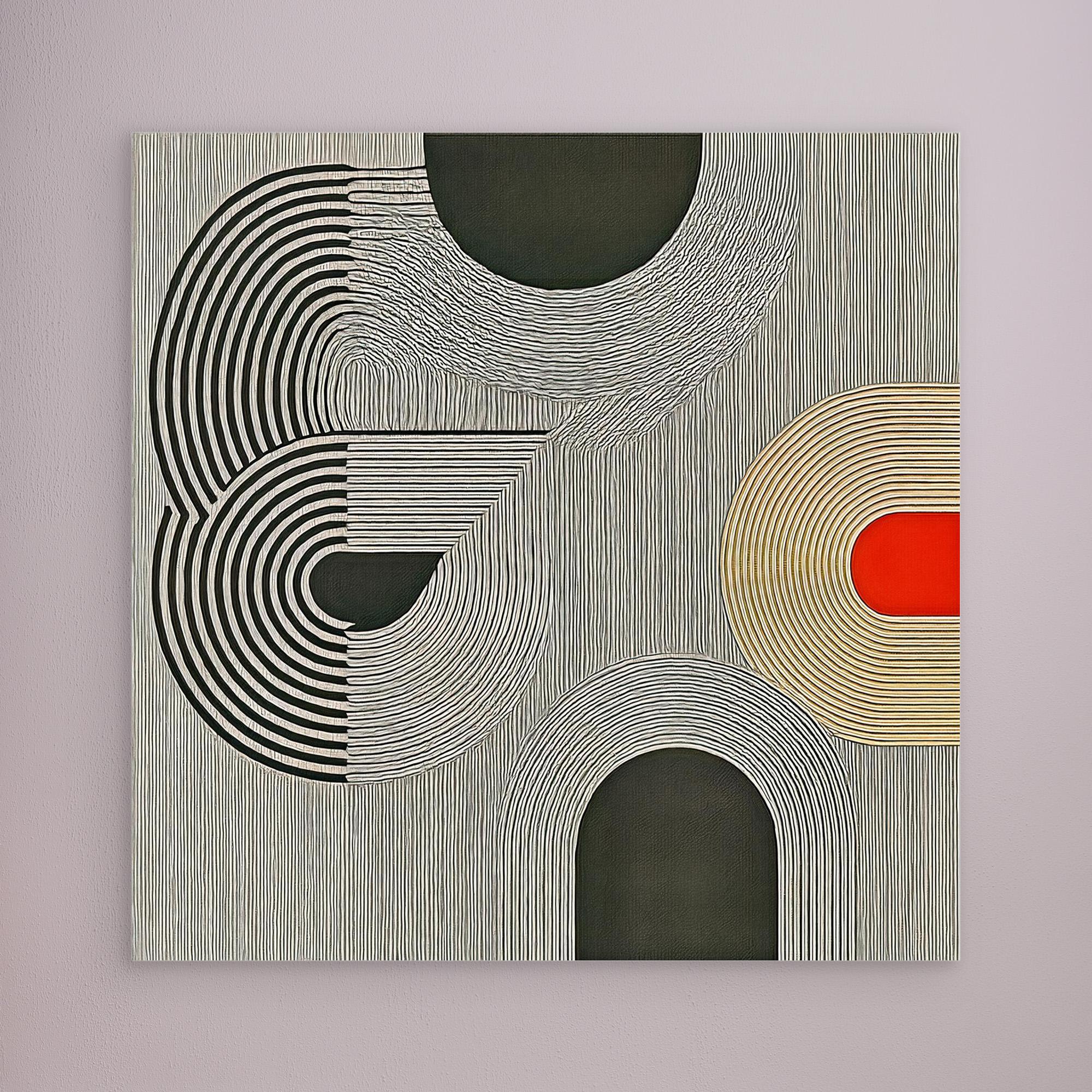 Canvas Print: Geometric Pulse – Modern Minimalist Abstract Art modern abstract canvas wall art by Rossetti Art – luxury interior design artwork for living room, bedroom, office – Bold Minimalist Art Creative Minimalist Art Geometric Minimalism