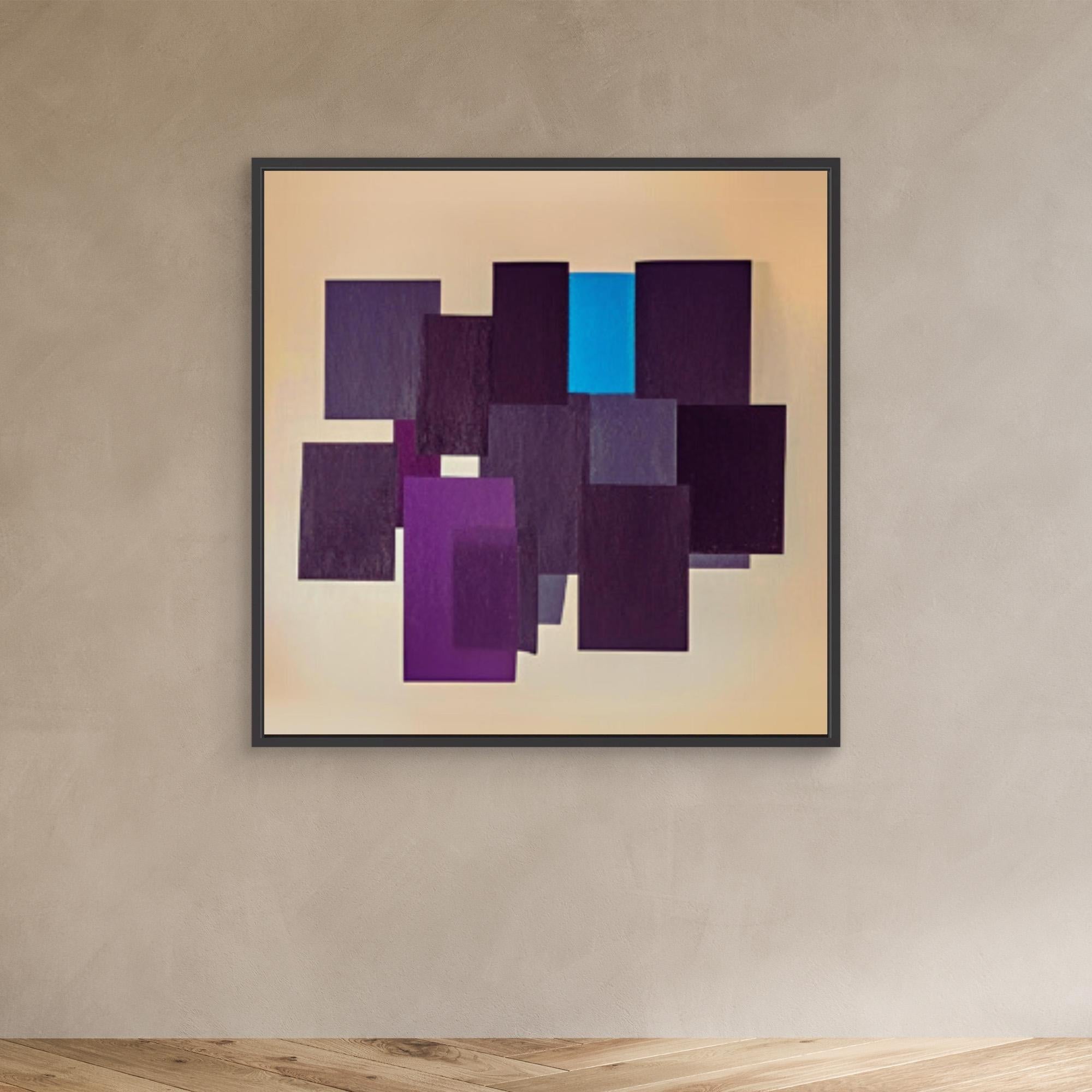 Canvas Print: "Geometric Symphony - Abstract Shapes Art" modern abstract canvas wall art by Rossetti Art – luxury interior design artwork for living room, bedroom, office – Contemporary Geometric Design Geometric Canvas Art Minimalist Art Print