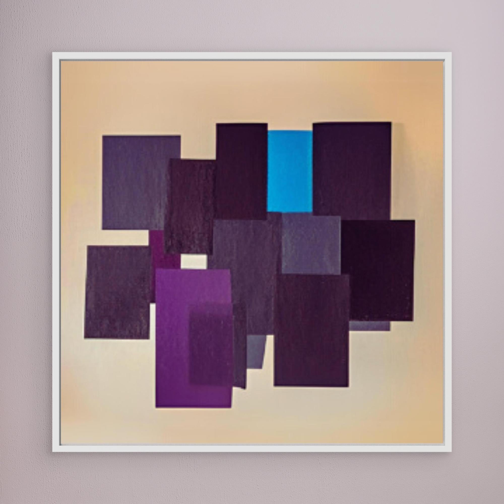 Canvas Print: "Geometric Symphony - Abstract Shapes Art" modern abstract canvas wall art by Rossetti Art – luxury interior design artwork for living room, bedroom, office – Contemporary Geometric Design Geometric Canvas Art Minimalist Art Print