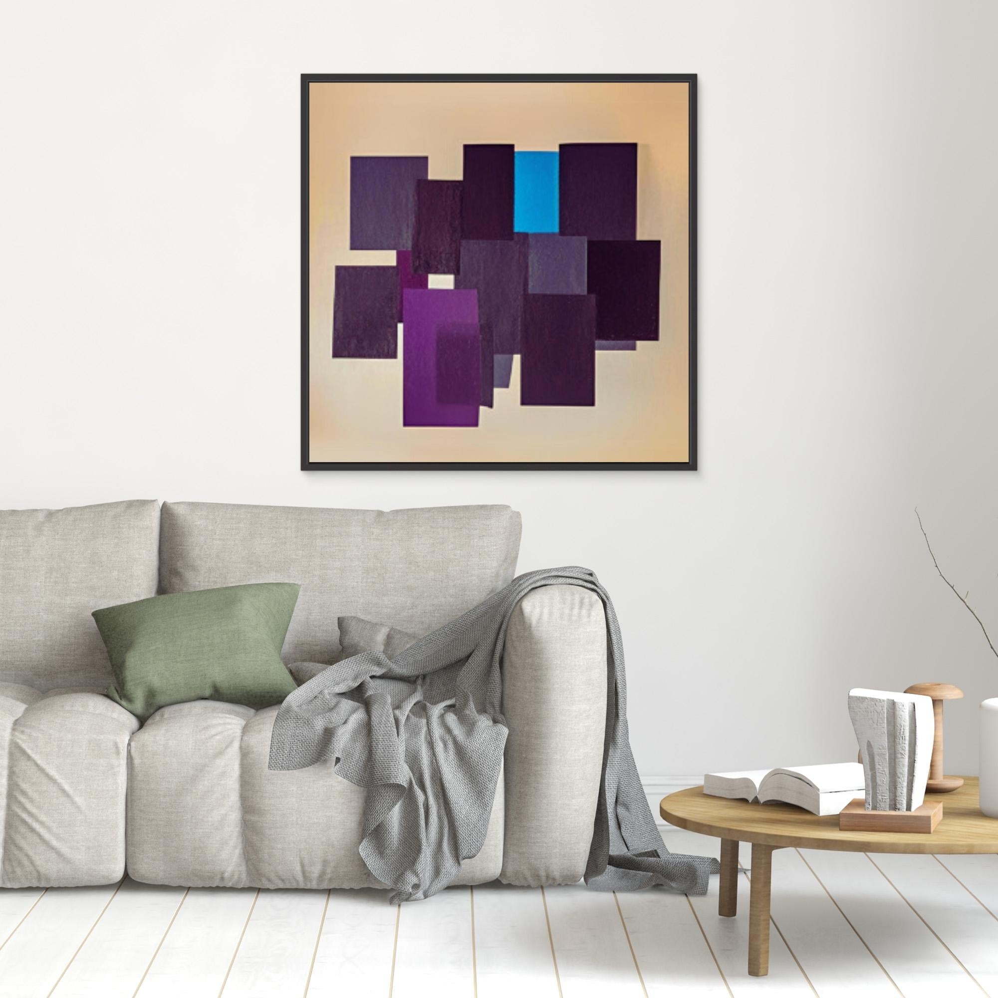 Canvas Print: "Geometric Symphony - Abstract Shapes Art" modern abstract canvas wall art by Rossetti Art – luxury interior design artwork for living room, bedroom, office – Contemporary Geometric Design Geometric Canvas Art Minimalist Art Print