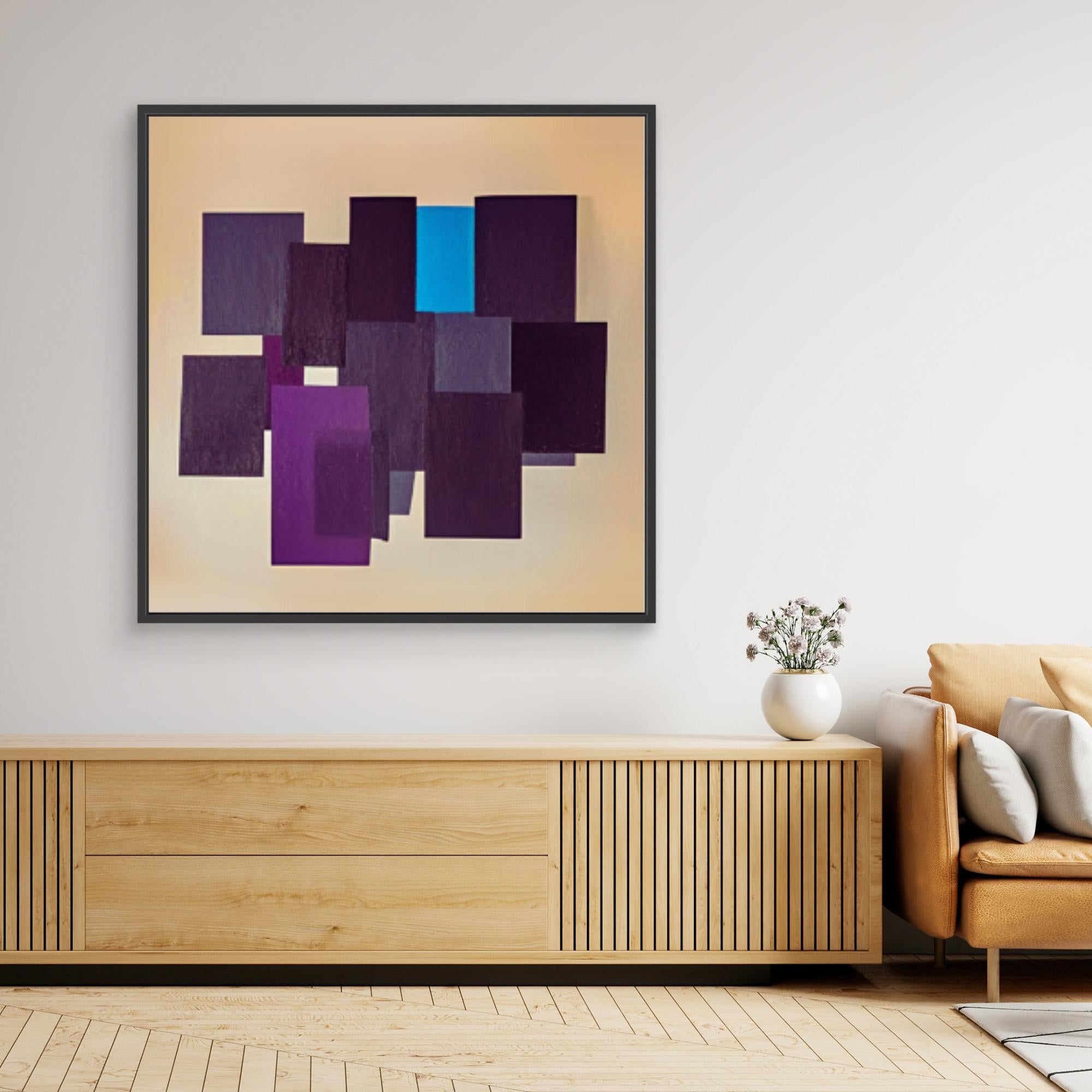Canvas Print: "Geometric Symphony - Abstract Shapes Art" modern abstract canvas wall art by Rossetti Art – luxury interior design artwork for living room, bedroom, office – Contemporary Geometric Design Geometric Canvas Art Minimalist Art Print