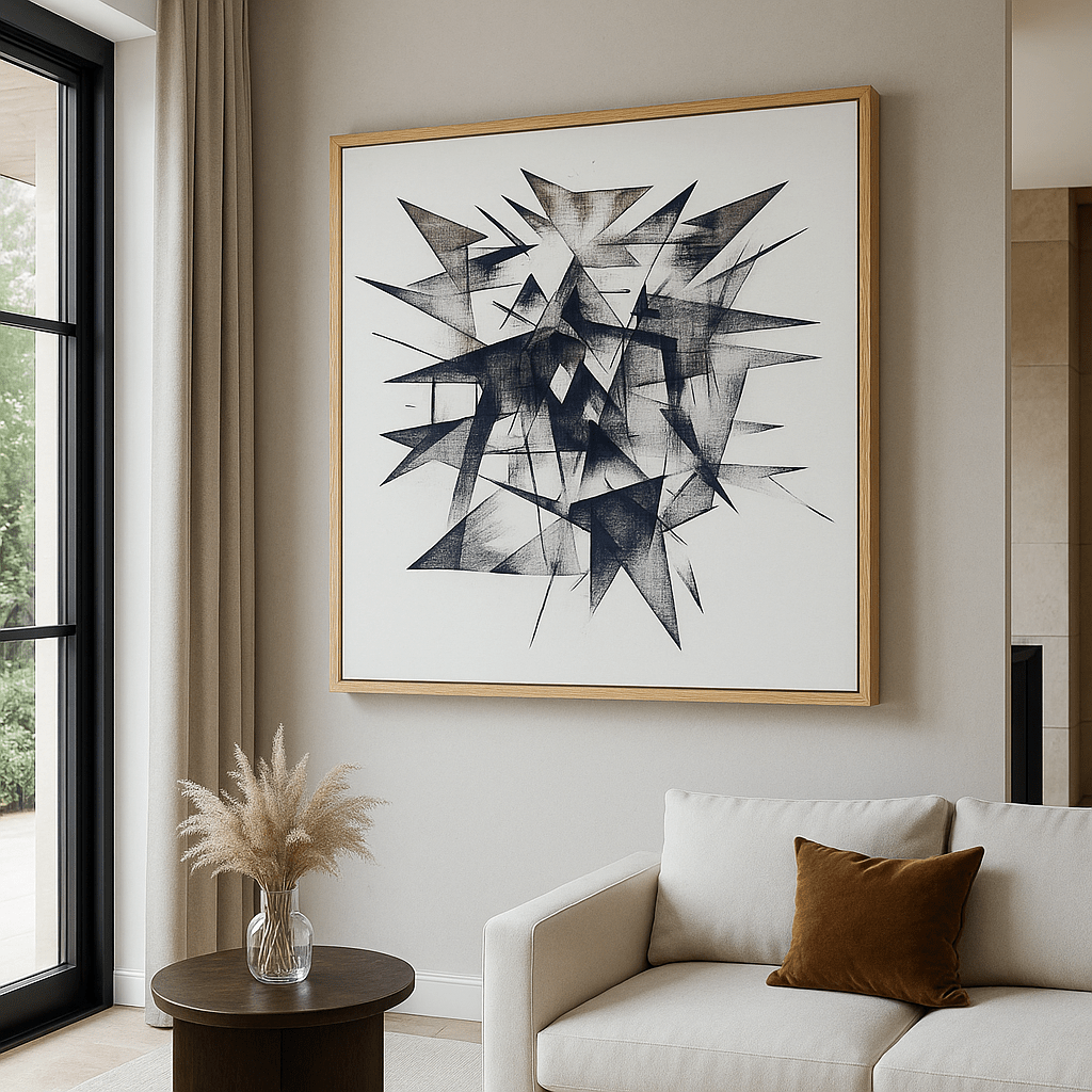 Canvas Print : "Geometry in Revolt" – Modern Abstract Chaos Canvas Print | Wall Art Decor - Chiara Rossetti