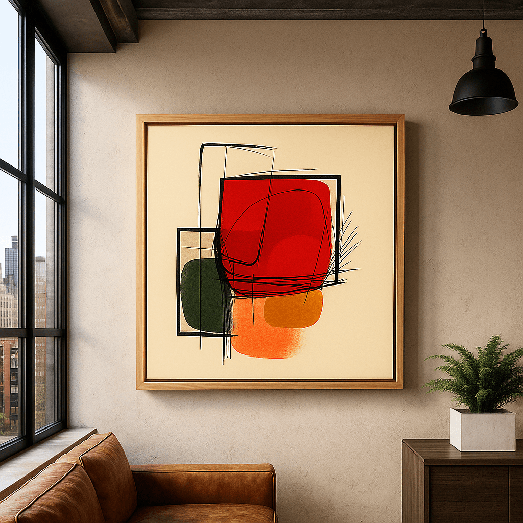 Canvas Print: GeoVibe – Colorful Abstract Art Prints modern abstract canvas wall art by Rossetti Art – luxury interior design artwork for living room, bedroom, office – abstract canvas wall art Contemporary Art for Sale Contemporary Canvas Art