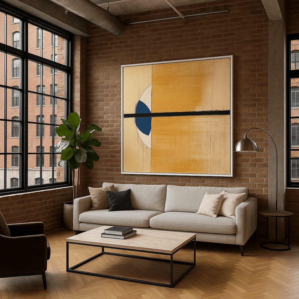 Canvas Print : "Golden Divide" - Geometric Abstract Wall Art modern abstract canvas wall art by Rossetti Art β luxury interior design artwork for living room, bedroom, office β contemporary art piece Contemporary Canvas Art Contemporary canvas print