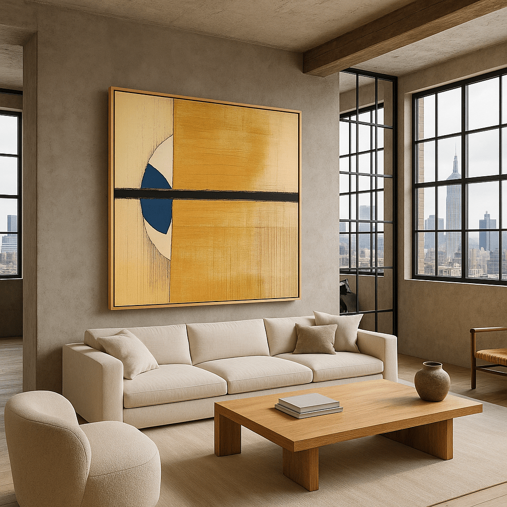 Canvas Print : "Golden Divide" - Geometric Abstract Wall Art modern abstract canvas wall art by Rossetti Art β luxury interior design artwork for living room, bedroom, office β contemporary art piece Contemporary Canvas Art Contemporary canvas print