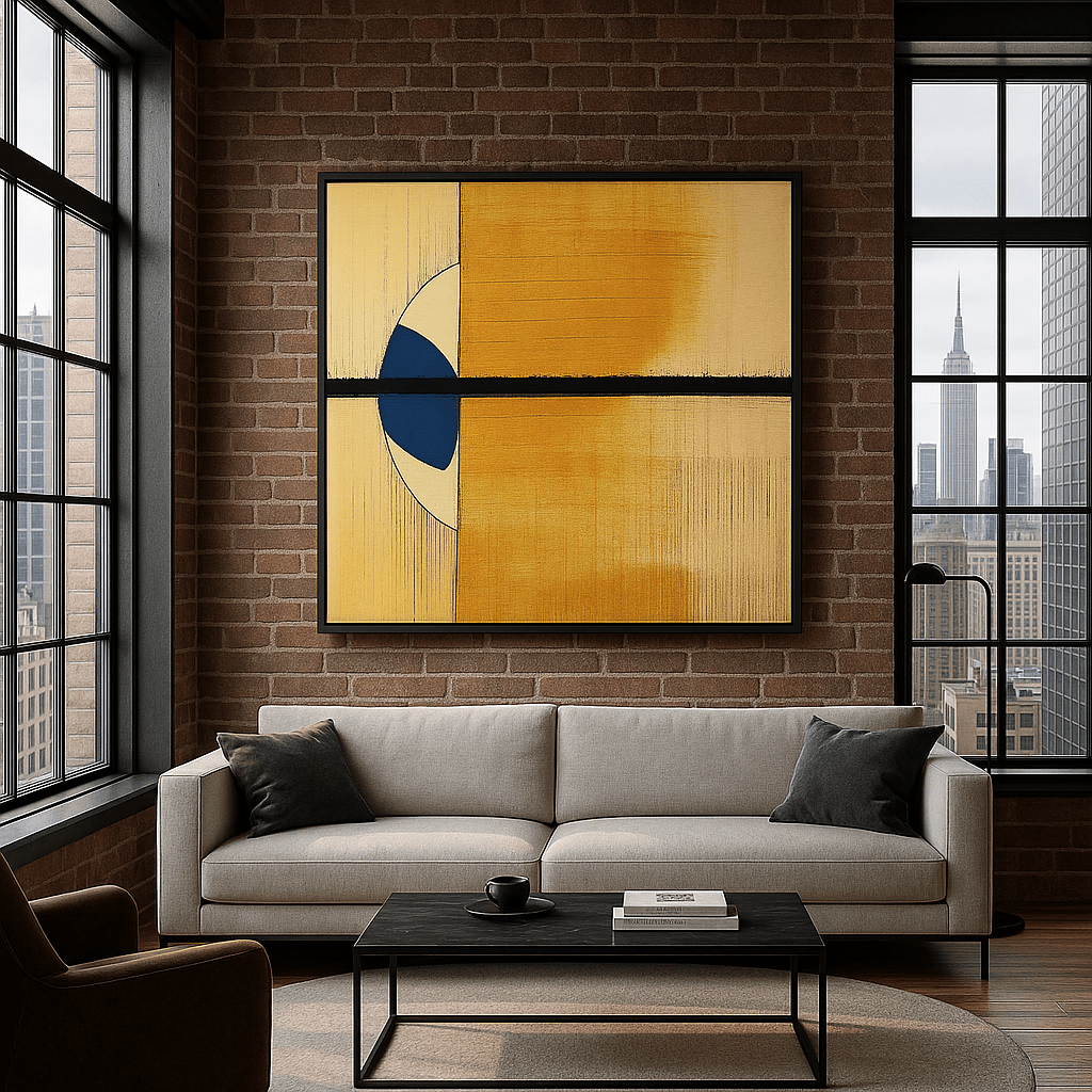 Canvas Print : "Golden Divide" - Geometric Abstract Wall Art modern abstract canvas wall art by Rossetti Art β luxury interior design artwork for living room, bedroom, office β contemporary art piece Contemporary Canvas Art Contemporary canvas print