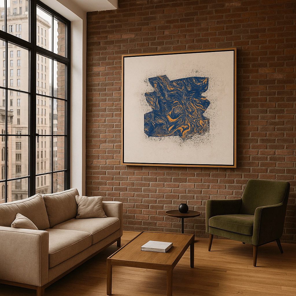 Canvas Print : "Golden Flow"- Marble Wall Art Print | Rossetti Art