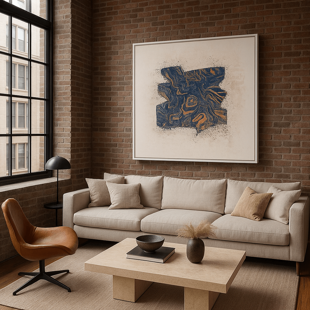 Canvas Print : "Golden Flow" - Marble Wall Art Print modern abstract canvas wall art by Rossetti Art – luxury interior design artwork for living room, bedroom, office – contemporary art piece Contemporary Canvas Art Contemporary canvas print