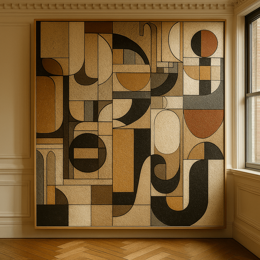 Canvas Print: Golden Geometry – Modern Abstract Canvas Print | Luxury Wall Art by Chiara Rossetti modern abstract canvas wall art by Rossetti Art – luxury interior design artwork for living room, bedroom, office – abstract wall art contemporary wall design framed abstract canvas