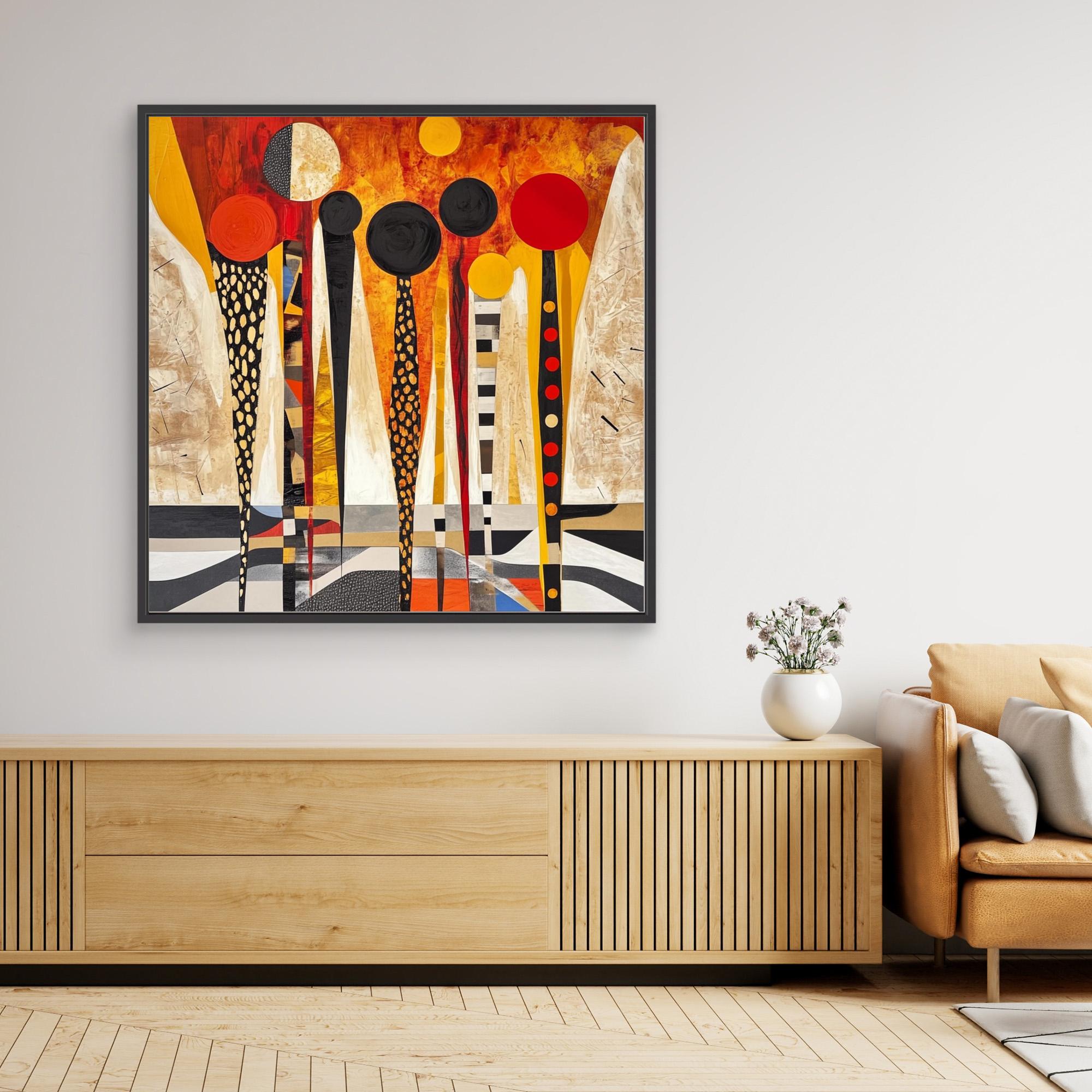 Canvas Print : Golden Glow - Abstract Art Figures Canvas Print modern abstract canvas wall art by Rossetti Art – luxury interior design artwork for living room, bedroom, office – abstract art Abstract artwork Colorful abstract art