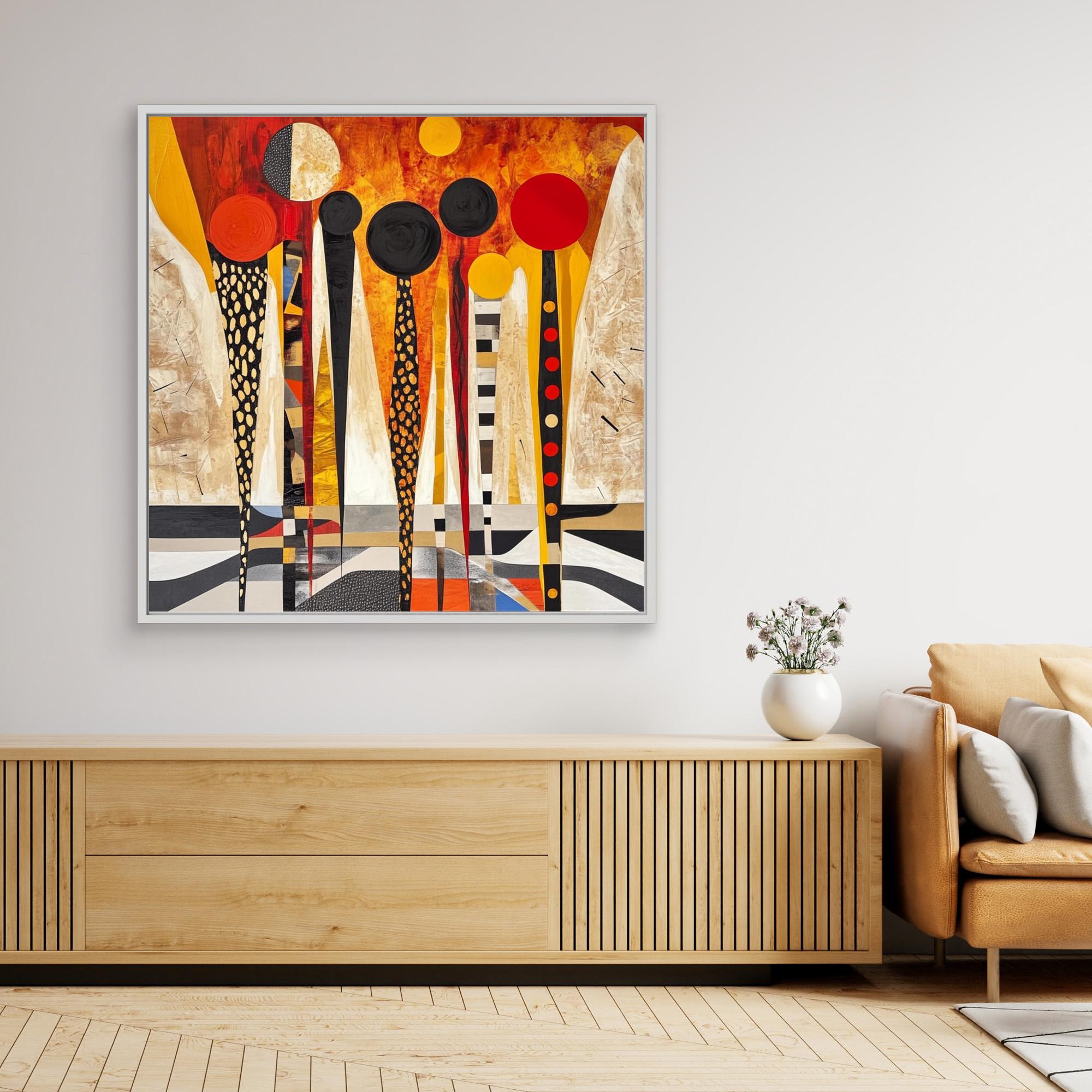 Canvas Print : Golden Glow - Abstract Art Figures Canvas Print - Chiara Rossetti