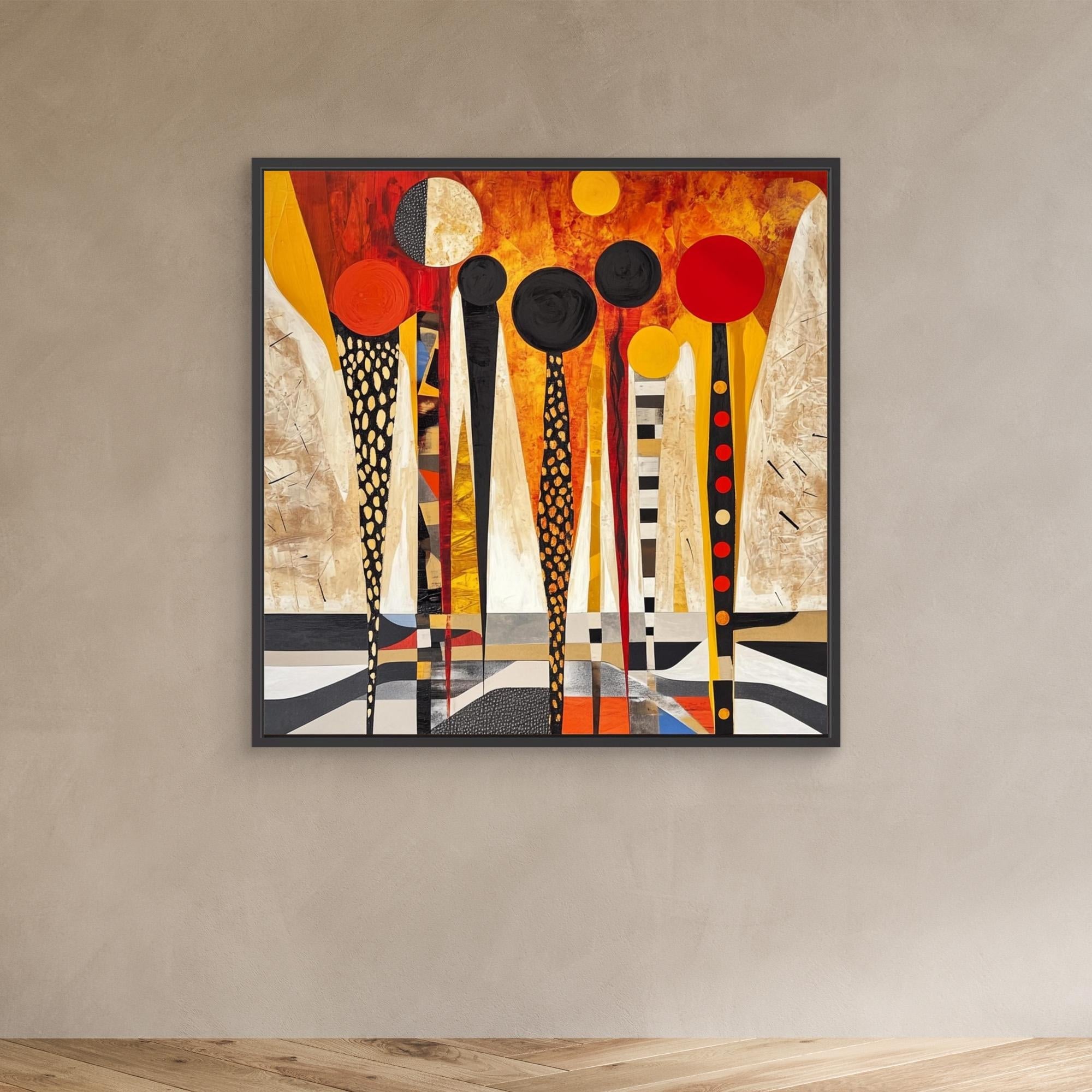 Canvas Print : Golden Glow - Abstract Art Figures Canvas Print modern abstract canvas wall art by Rossetti Art – luxury interior design artwork for living room, bedroom, office – abstract art Abstract artwork Colorful abstract art