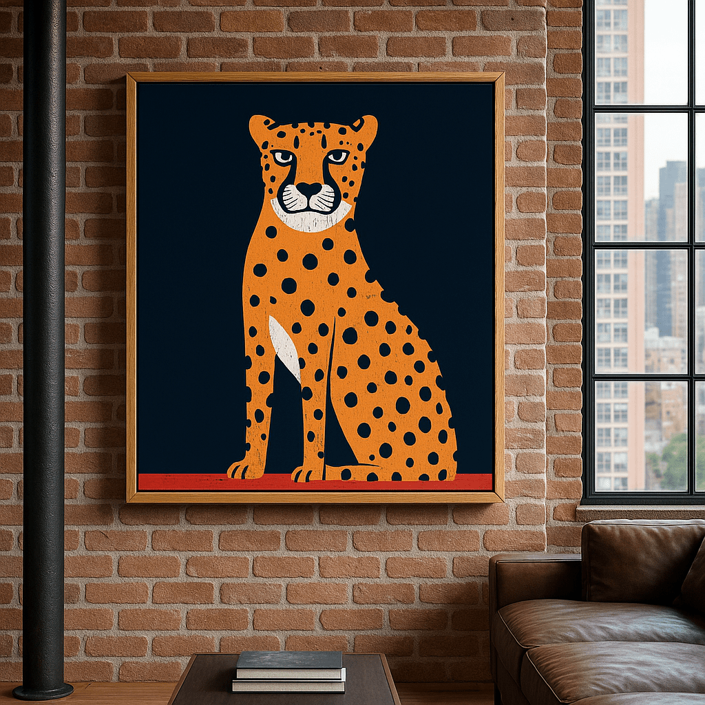 Canvas Print : "Golden Grace" - Cheetah Wall Art modern abstract canvas wall art by Rossetti Art – luxury interior design artwork for living room, bedroom, office – contemporary art piece Contemporary Canvas Art Contemporary canvas print
