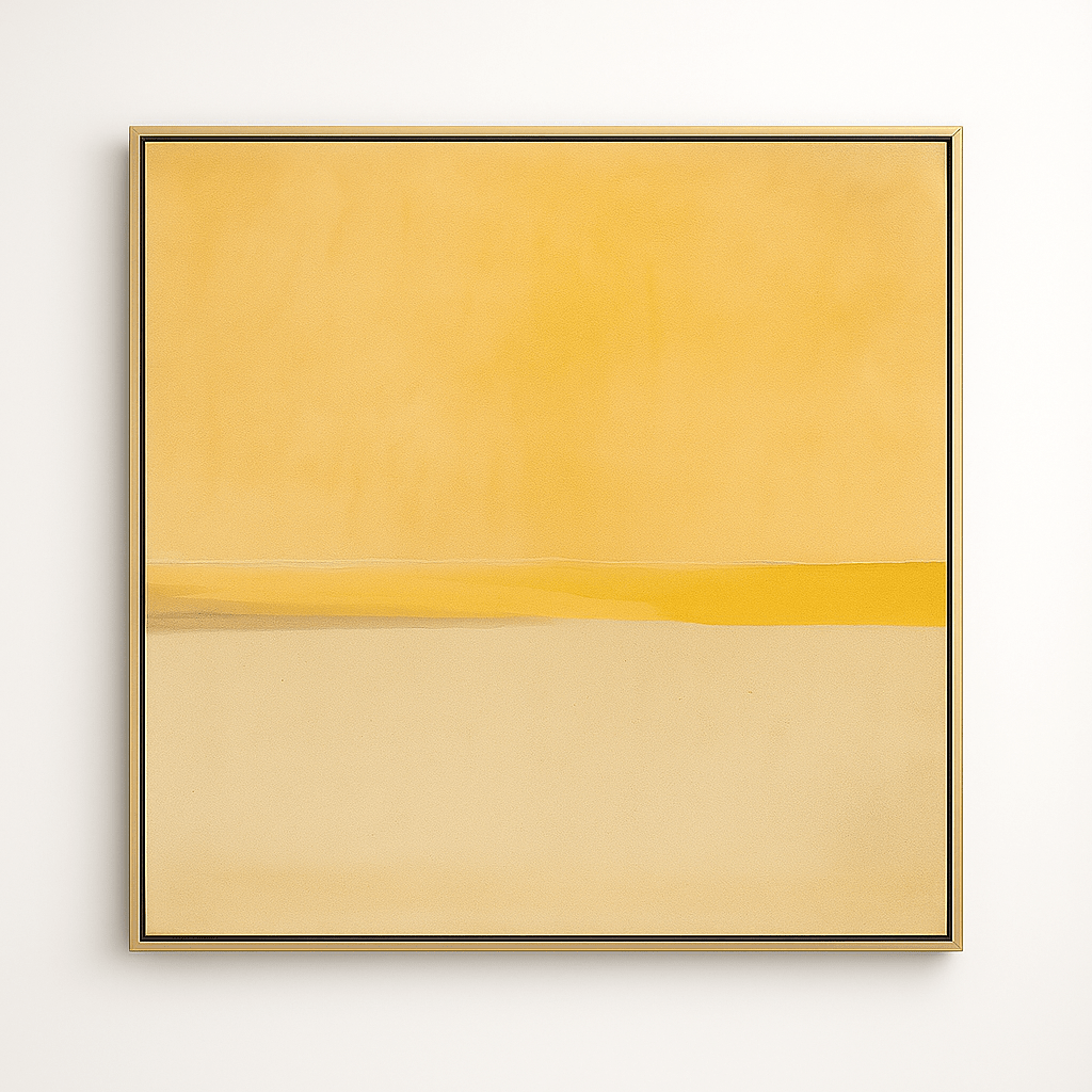 Canvas Print: Golden Haze - Minimalist Yellow Wall Art for Modern Interiors modern abstract canvas wall art by Rossetti Art – luxury interior design artwork for living room, bedroom, office – abstract wall art canvas print art Chiara Rossetti