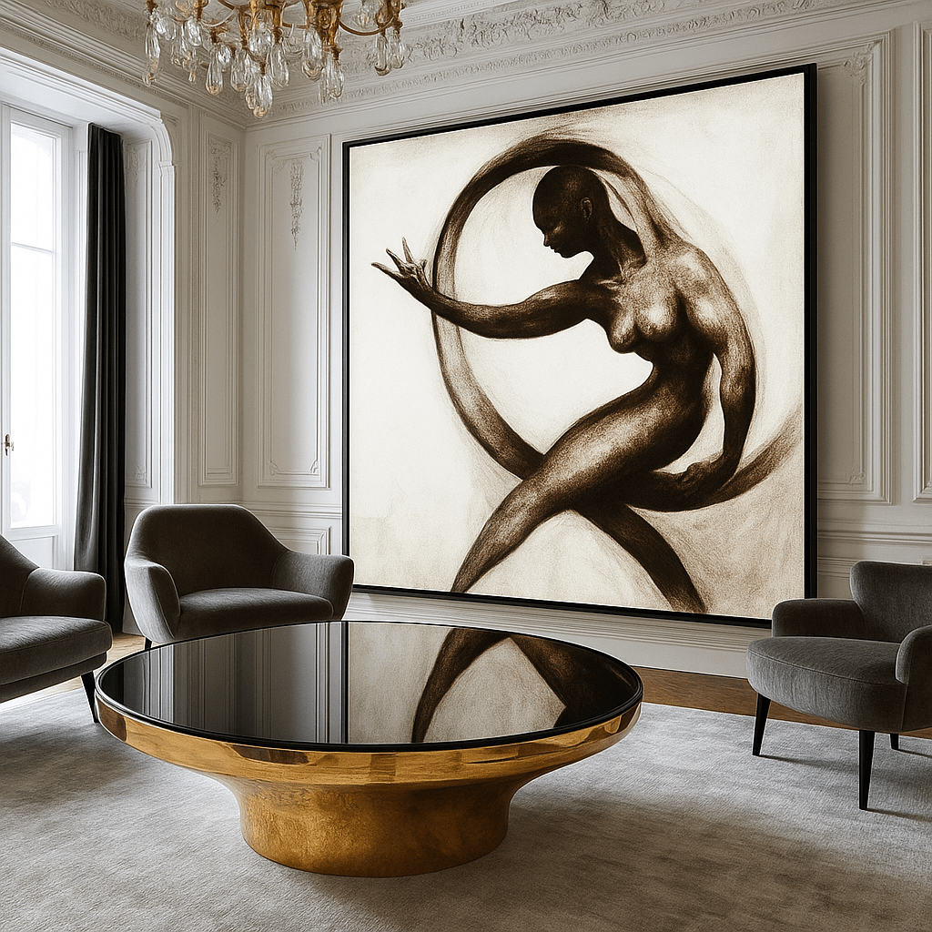 Canvas Print: Grace in Motion – Abstract Female Form modern abstract canvas wall art by Rossetti Art – luxury interior design artwork for living room, bedroom, office – Contemporary Art for Sale contemporary art piece Contemporary art print