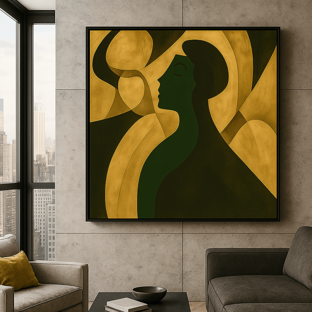 Canvas Print: Graceful Silhouette Canvas Art – Abstract Female Profile Print - Chiara Rossetti