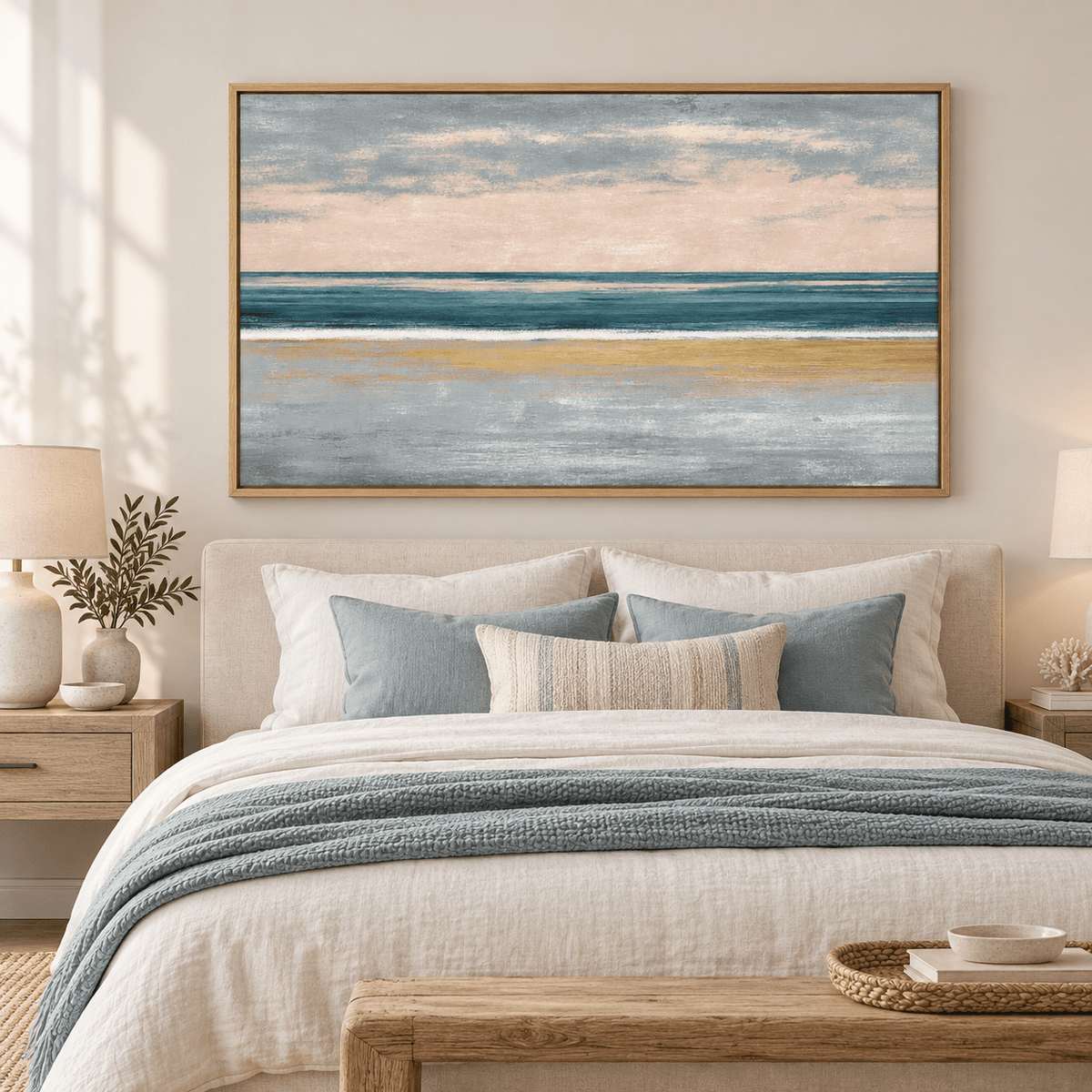 Gray and Gold Wall Art – Golden Shore by Rossetti Art