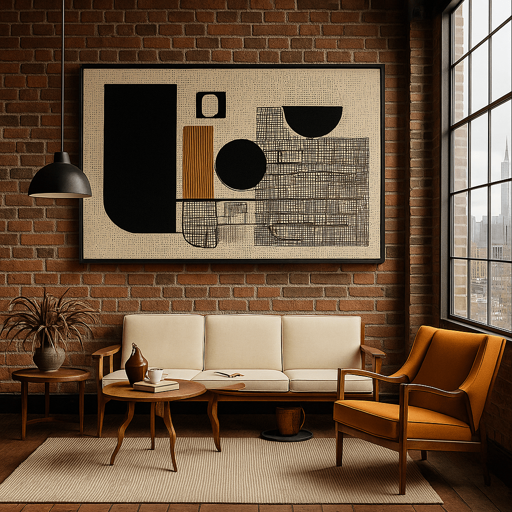 Canvas Print : Gridlock in Style – Geometric Abstract Canvas for Modern Homes - Chiara Rossetti