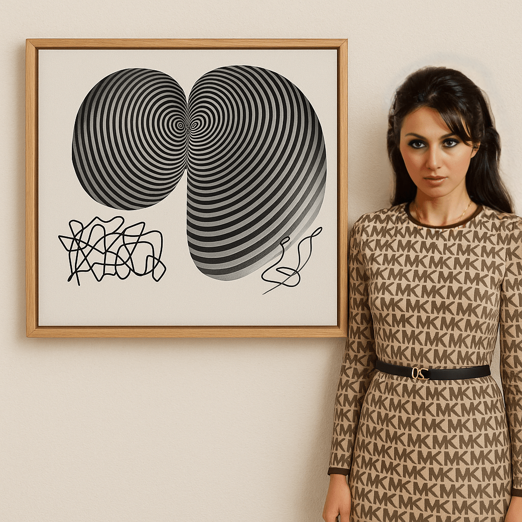 Canvas Print: Hypnotic Duality – Abstract Minimalist Art Prints modern abstract canvas wall art by Rossetti Art – luxury interior design artwork for living room, bedroom, office – Geometric Wall Art Hypnotic Duality Print Modern Minimalist Art