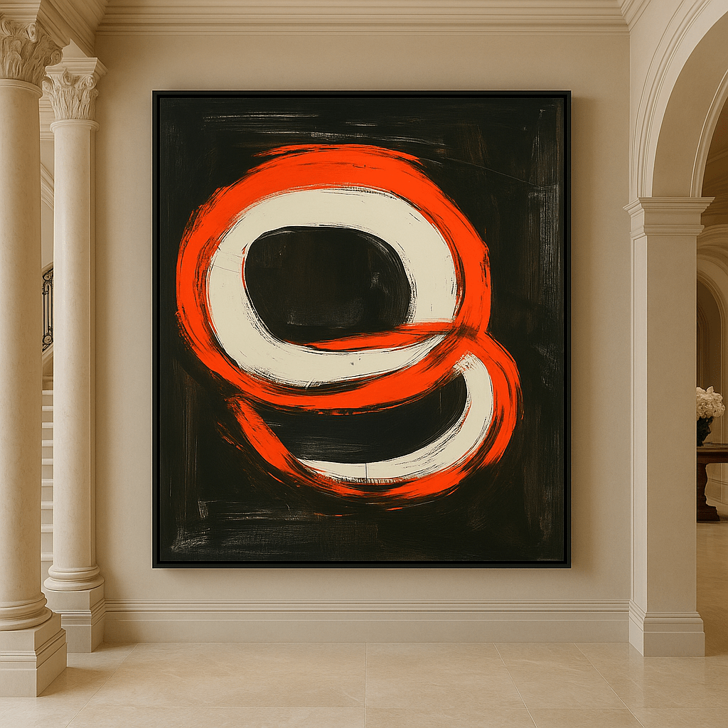 Canvas Print: Inferno Loop - Bold Abstract Expressionist Wall Art Print modern abstract canvas wall art by Rossetti Art – luxury interior design artwork for living room, bedroom, office – Contemporary Art for Sale contemporary art piece Contemporary art print