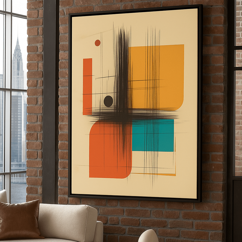 Canvas Print : Intersecting Dimensions - Modern Geometric Canvas Print modern abstract canvas wall art by Rossetti Art – luxury interior design artwork for living room, bedroom, office – large abstract art large canvas artwork large geometric wall art for living room