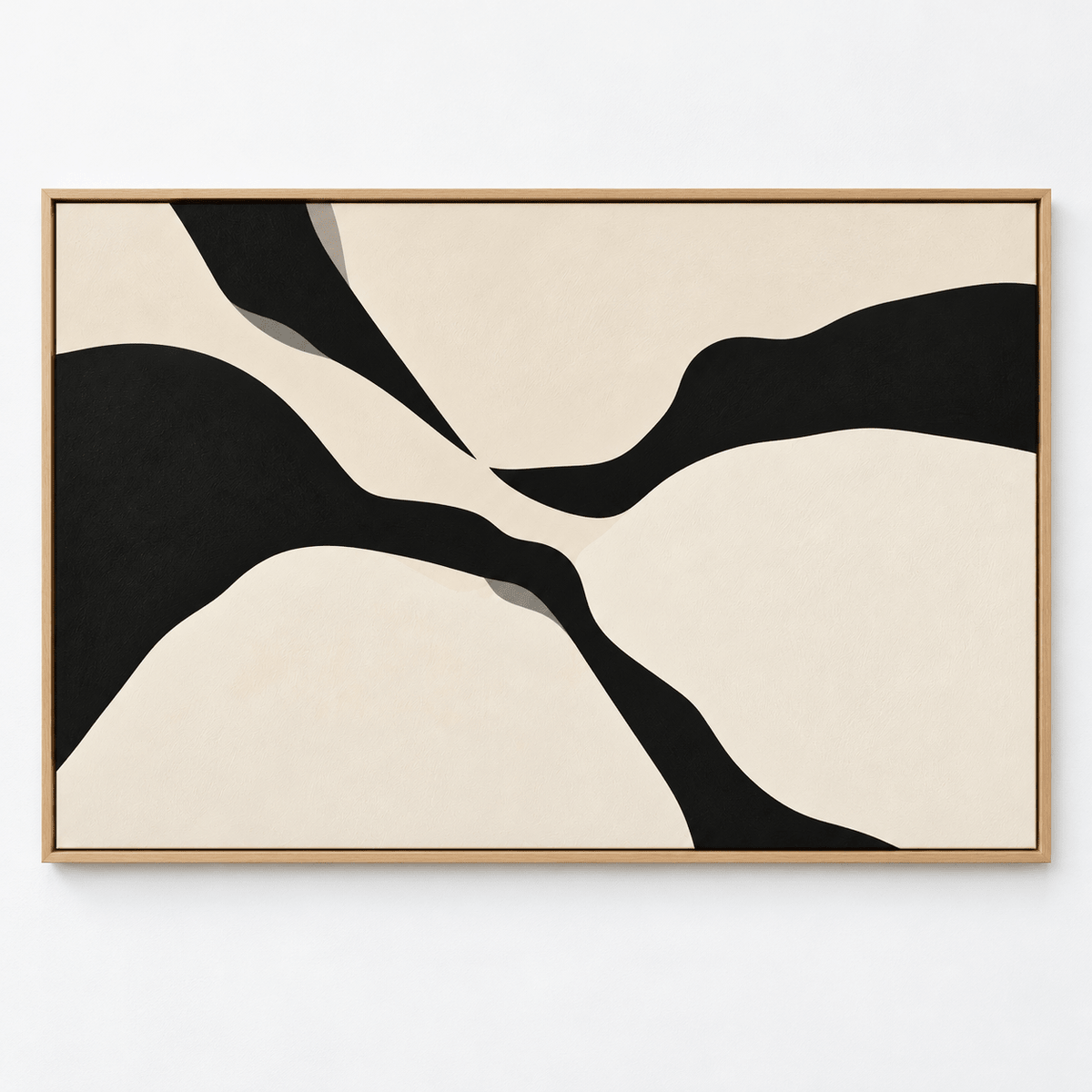 Ivory Wall Art – Ink Crossing by Rossetti Art, black organic ribbons on ivory