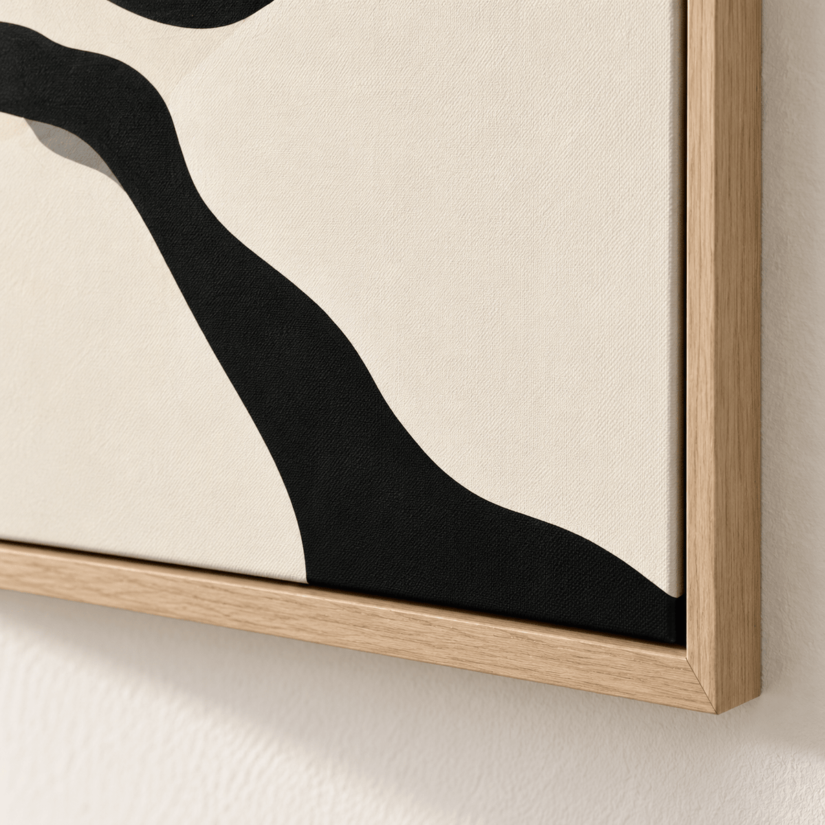 Ivory Wall Art – Ink Crossing by Rossetti Art, close-up of the canvas texture and corner