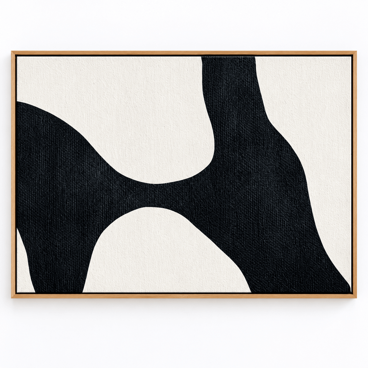 Large Black and White Abstract Art Canvas Print – Ivory Drift by Rossetti Art