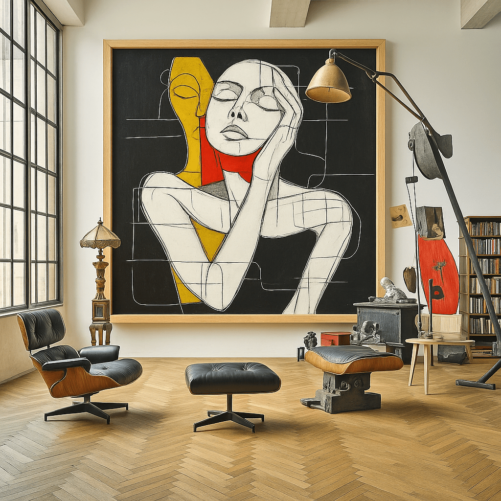 Canvas Print: "Layers of Self" - Modern Abstract Figurative Wall Art modern abstract canvas wall art by Rossetti Art – luxury interior design artwork for living room, bedroom, office – Abstract Canvas Print Abstract Canvas Prints canvas print for walls