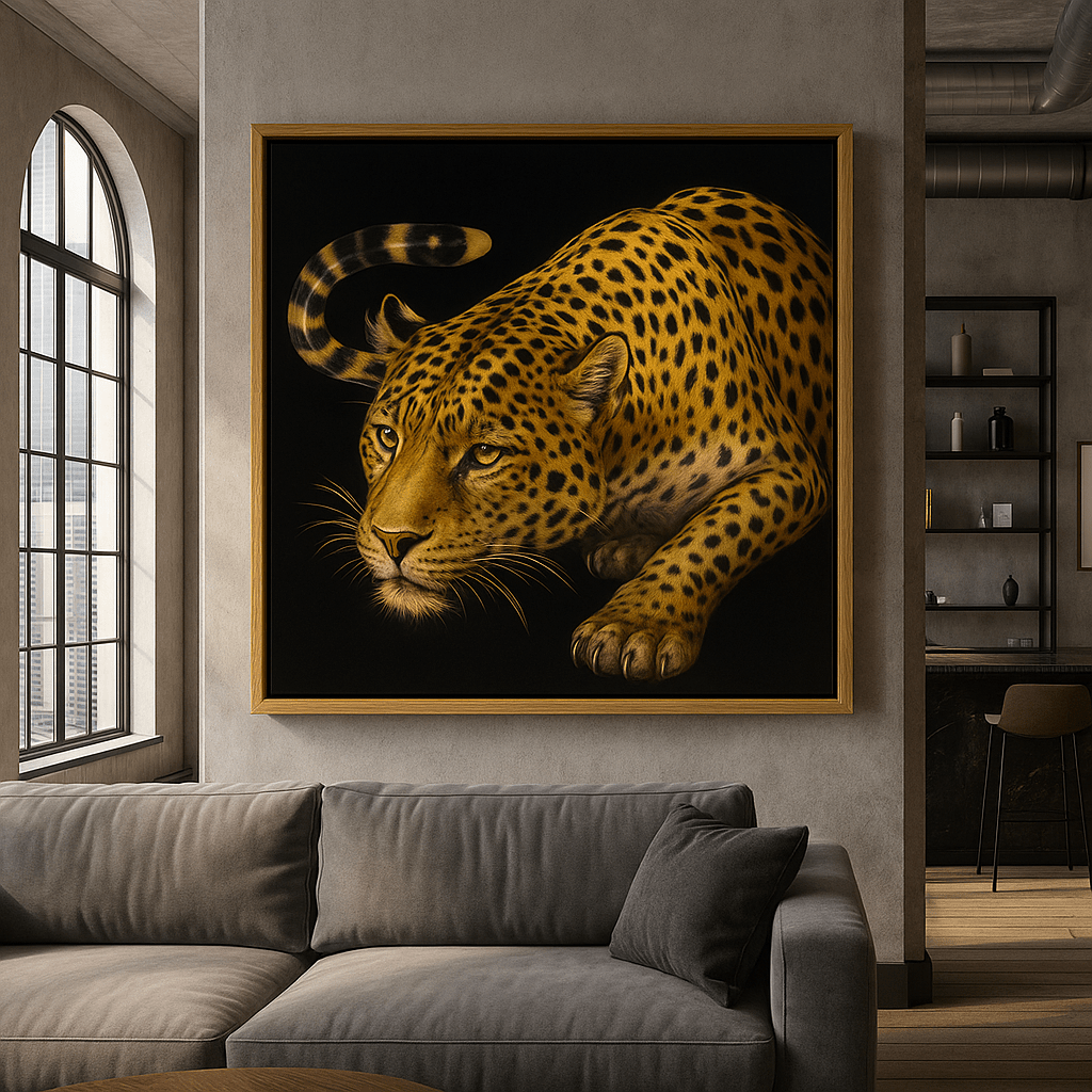 Canvas Print : Leopard in Motion – Leopard Canvas Wall Art - Chiara Rossetti