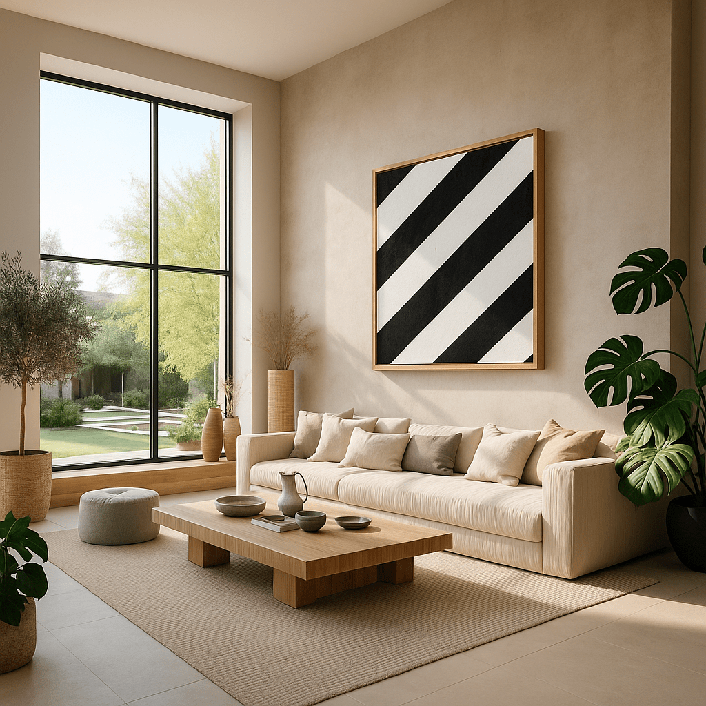 Canvas Print: Linear Pulse II– Black & White Minimalist Abstract Art modern abstract canvas wall art by Rossetti Art – luxury interior design artwork for living room, bedroom, office – Architectural Wall Art Bold Minimalist Design Modern Monochrome Decor