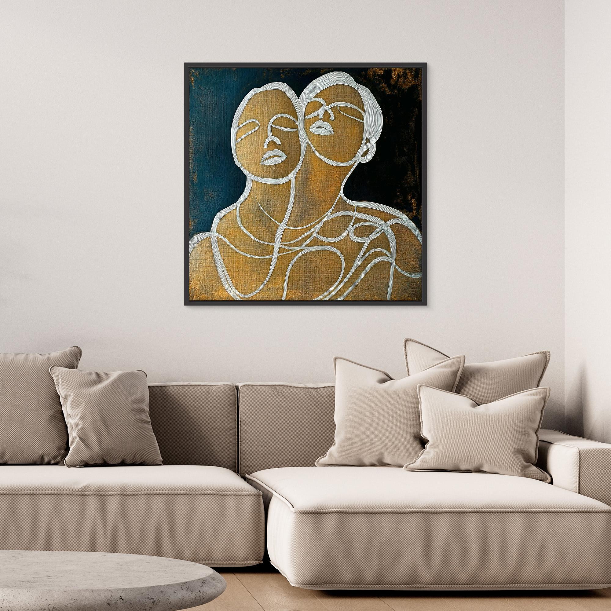 Canvas Print : Lines of Connection - Abstract Portrait Art - Chiara Rossetti