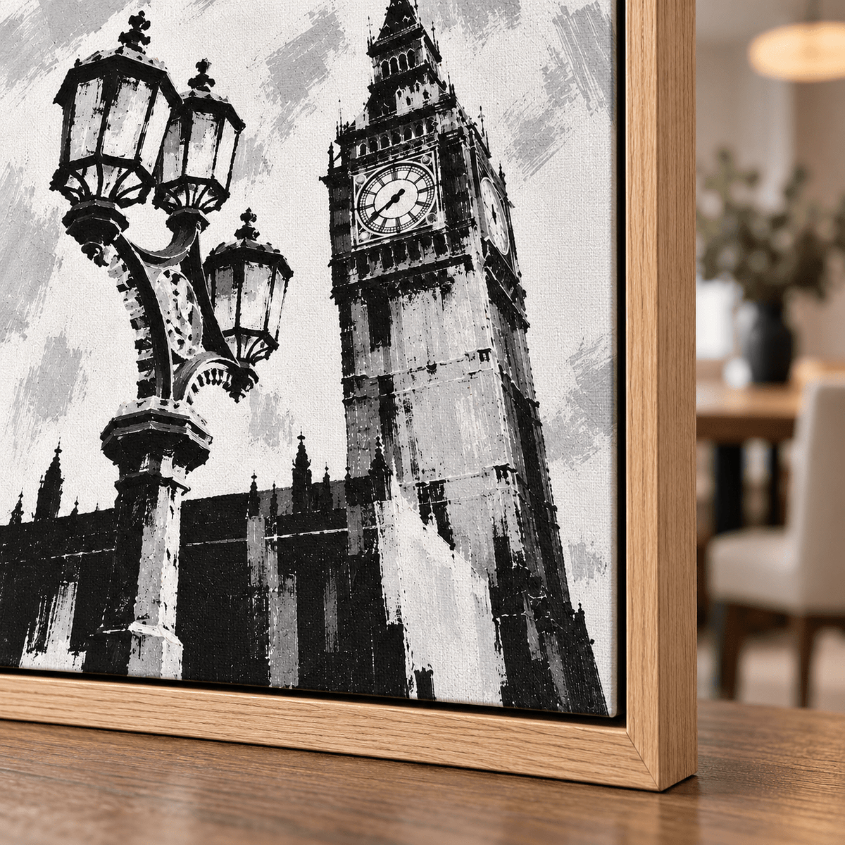 London Wall Art – Westminster Lamplight canvas print corner detail by Rossetti Art