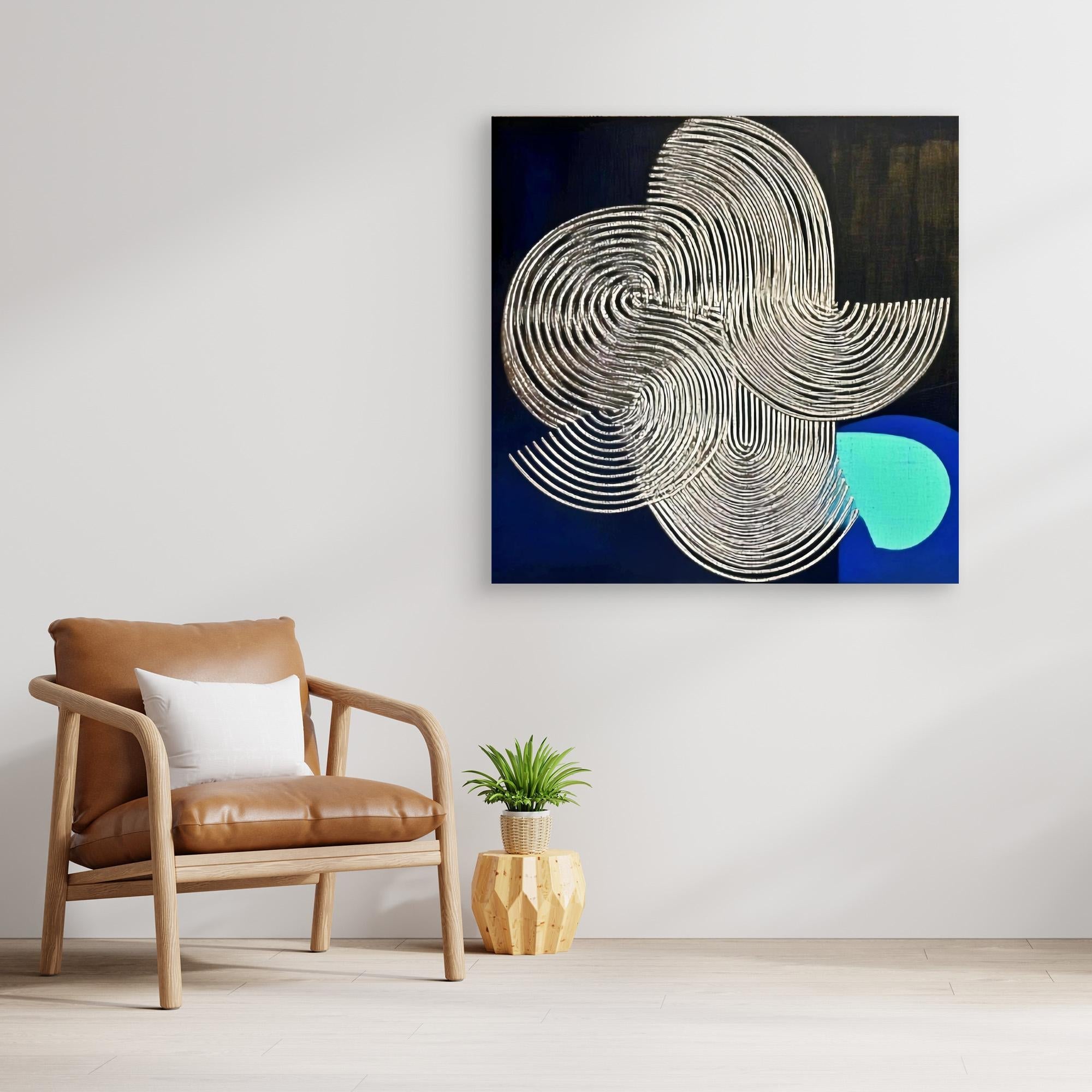 Canvas Print : Luminous Echo - Textured Abstract Canvas Art modern abstract canvas wall art by Rossetti Art – luxury interior design artwork for living room, bedroom, office – Luminous Echo minimalist canvas art minimalist canvas wall art