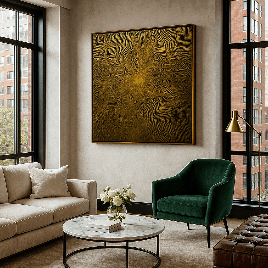 Canvas Print : Magnetic Drift - Gold on Black Abstract Canvas by Chiara Rosetti - Chiara Rossetti