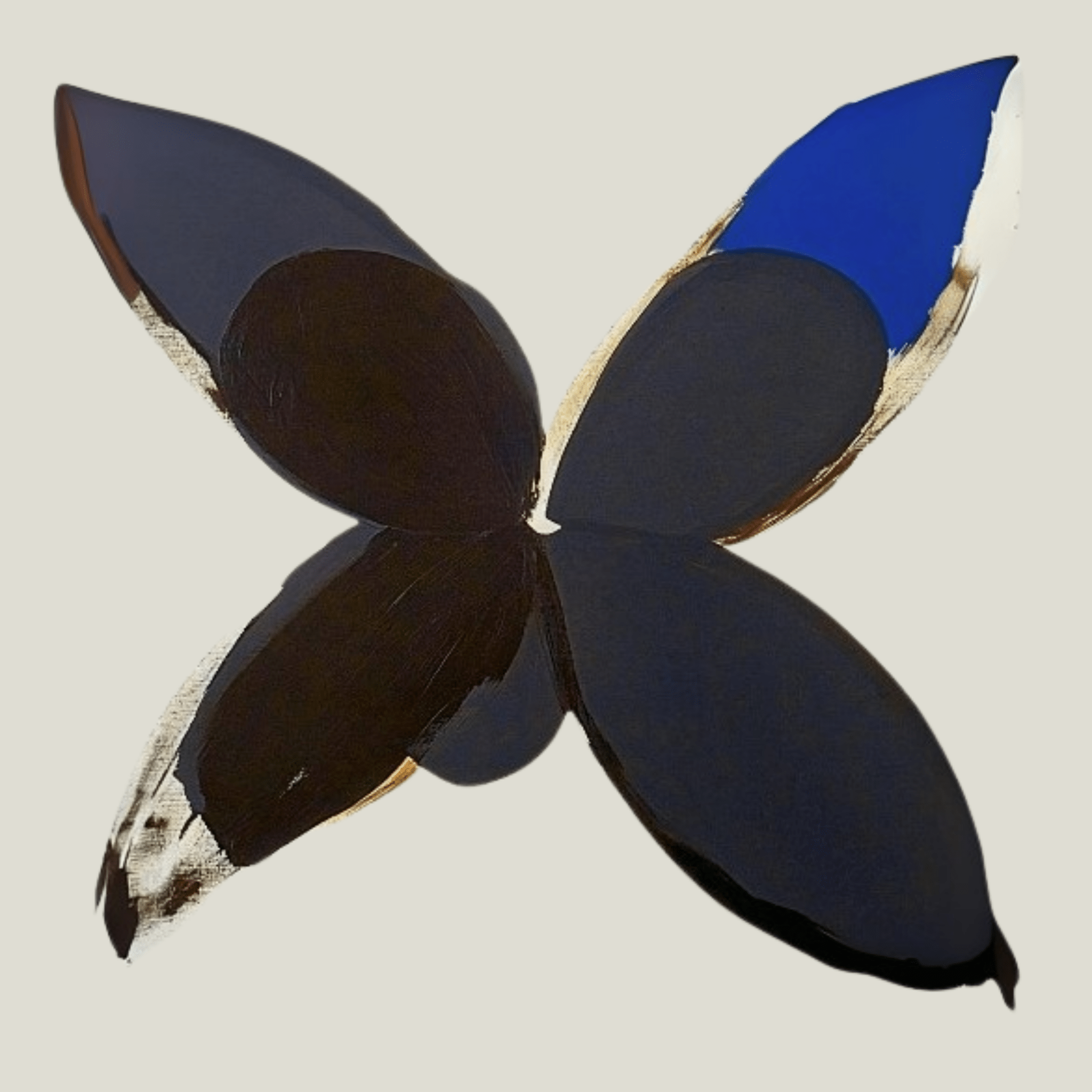 Canvas Print: "Midnight Bloom" - Modern Minimalist Living Room modern abstract canvas wall art by Rossetti Art – luxury interior design artwork for living room, bedroom, office – Bold Minimalist Decor Contemporary Floral Art Midnight Bloom Canvas