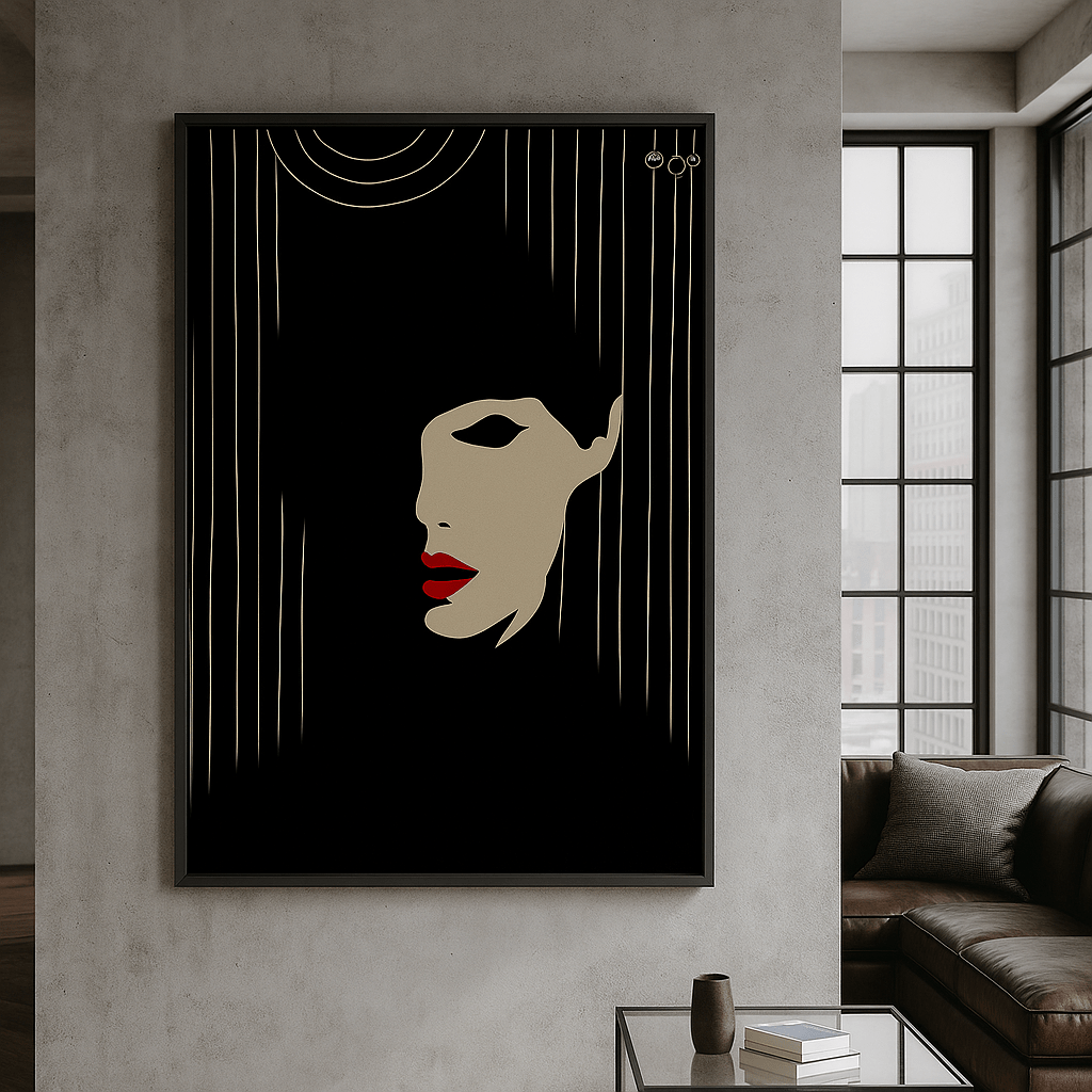 Canvas Print : Minimal Femme Fatale Canvas – Abstract Wall Art Print - Chiara Rossetti