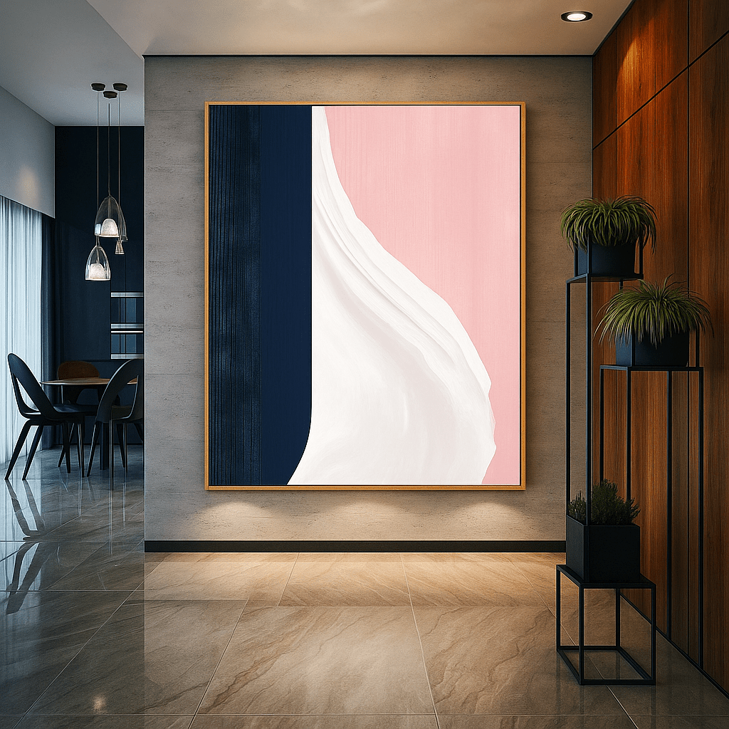 Canvas Print: "Minimal Harmony" - Modern Abstract Wall Art modern abstract canvas wall art by Rossetti Art – luxury interior design artwork for living room, bedroom, office – Contemporary Minimalism Modern Abstract Canvas Modern Serene Decor
