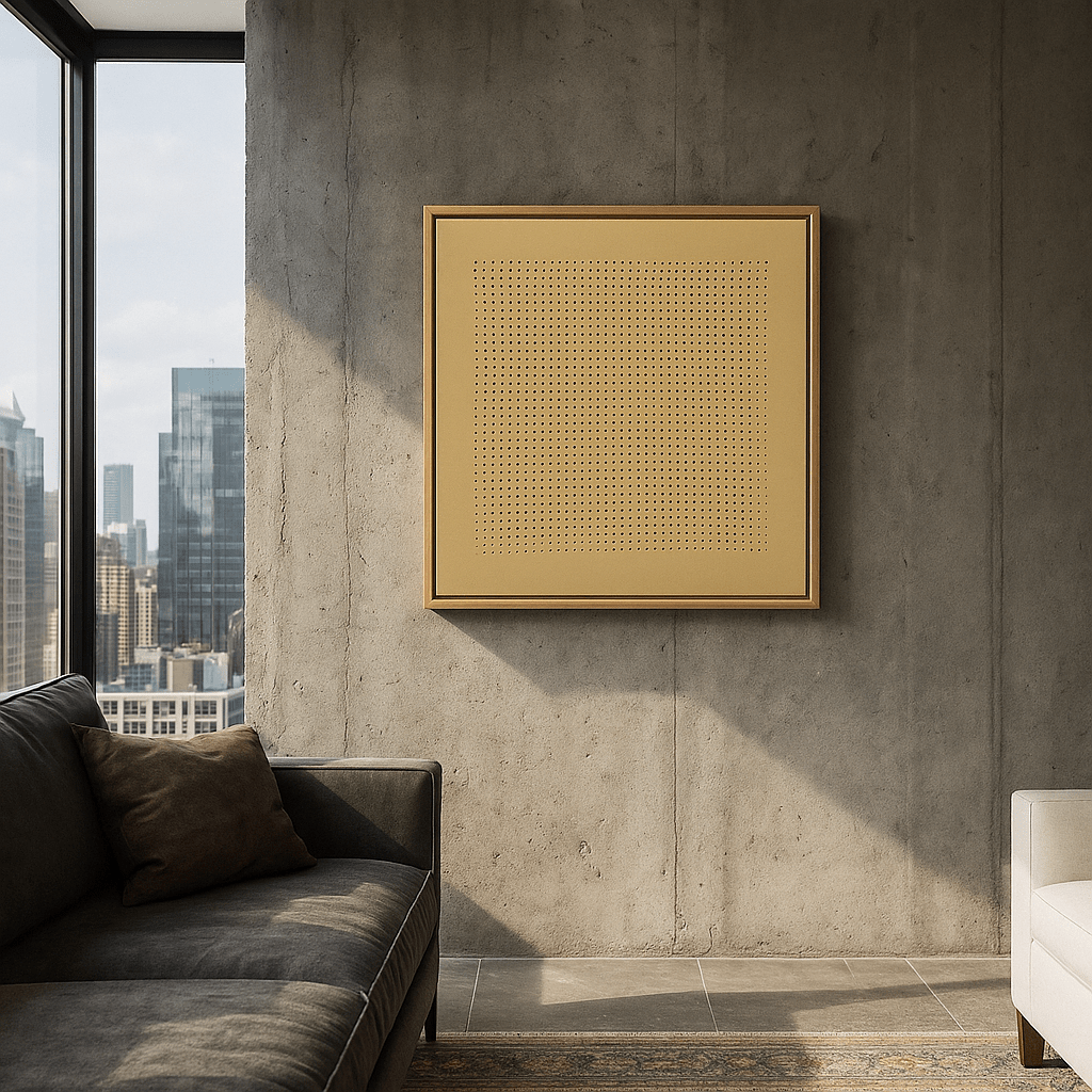 Canvas Print: Minimalist Golden Grid – Minimalist Geometric Wall Art - Chiara Rossetti