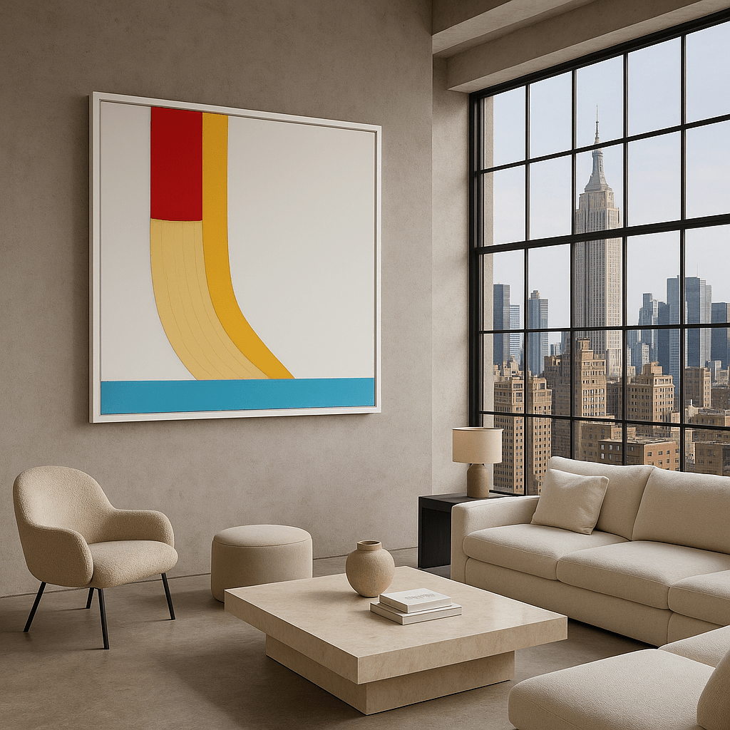 Canvas Print: Minimalist Motion - Geometric Abstract Wall Art Print modern abstract canvas wall art by Rossetti Art – luxury interior design artwork for living room, bedroom, office – contemporary art piece Contemporary Canvas Art Contemporary canvas print