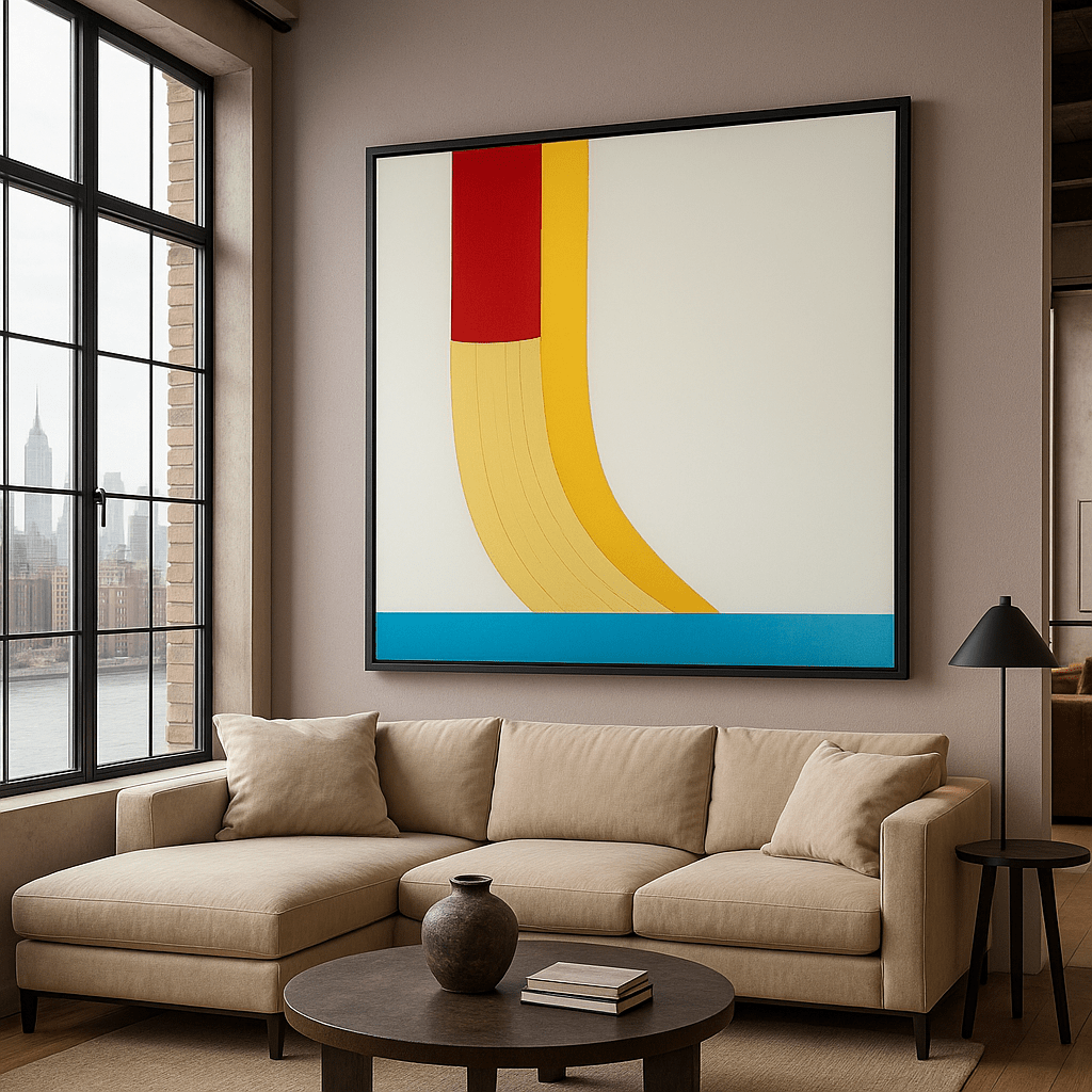Canvas Print: Minimalist Motion - Geometric Abstract Wall Art Print modern abstract canvas wall art by Rossetti Art – luxury interior design artwork for living room, bedroom, office – contemporary art piece Contemporary Canvas Art Contemporary canvas print