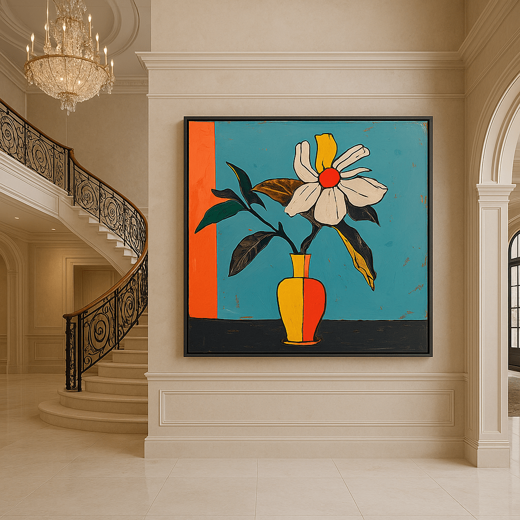 Canvas Print: Modern Bloom – Large Canvas Flower Wall Art Print modern abstract canvas wall art by Rossetti Art – luxury interior design artwork for living room, bedroom, office – contemporary art piece Contemporary Canvas Art Contemporary canvas print