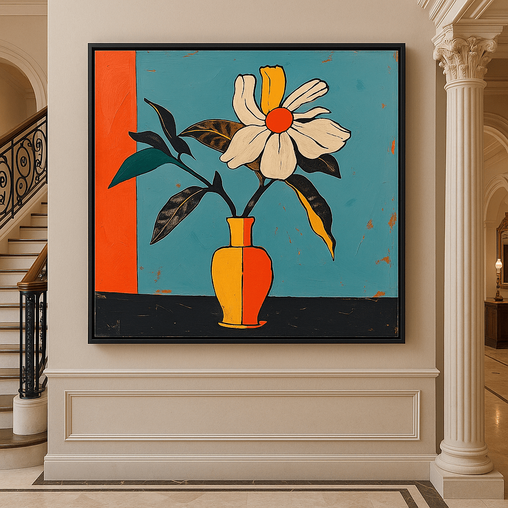 Canvas Print: Modern Bloom – Large Canvas Flower Wall Art Print modern abstract canvas wall art by Rossetti Art – luxury interior design artwork for living room, bedroom, office – contemporary art piece Contemporary Canvas Art Contemporary canvas print