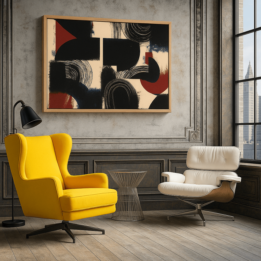 Canvas Print : Modern Brutalist Chaos | Abstract Geometric Canvas Wall Art - Chiara Rossetti