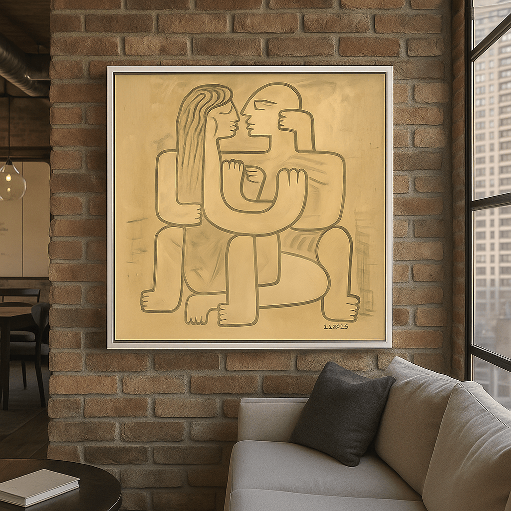 Canvas Print : Modern Embrace – Abstract Nude Canvas Wall Art - Chiara Rossetti