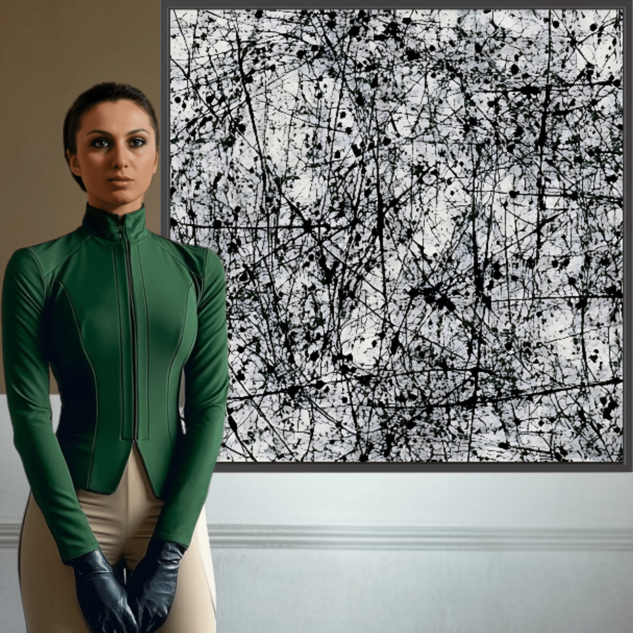 Canvas Print: Monochrome Chaos – Black and White Artwork for Bedroom modern abstract canvas wall art by Rossetti Art – luxury interior design artwork for living room, bedroom, office – Abstract Expressionism Art Black and White Canvas Print Industrial Art