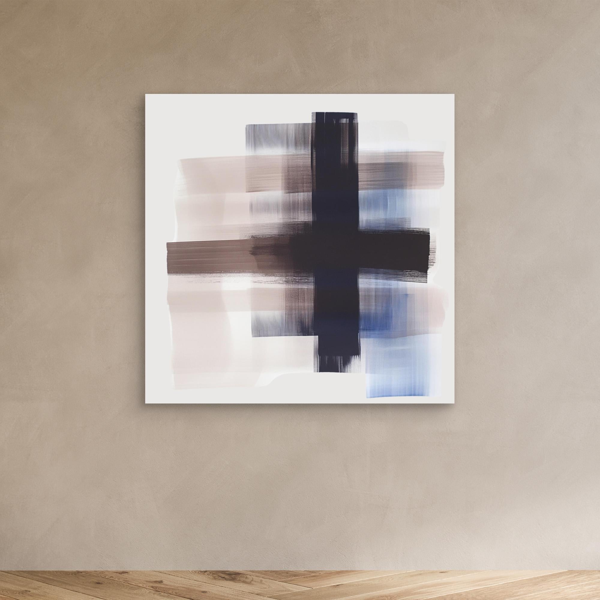 Canvas Print: "Monochrome Motion" - Abstract Minimalist Art modern abstract canvas wall art by Rossetti Art – luxury interior design artwork for living room, bedroom, office – Contemporary Abstract Art Modern Minimalist Decor Neutral Wall Art